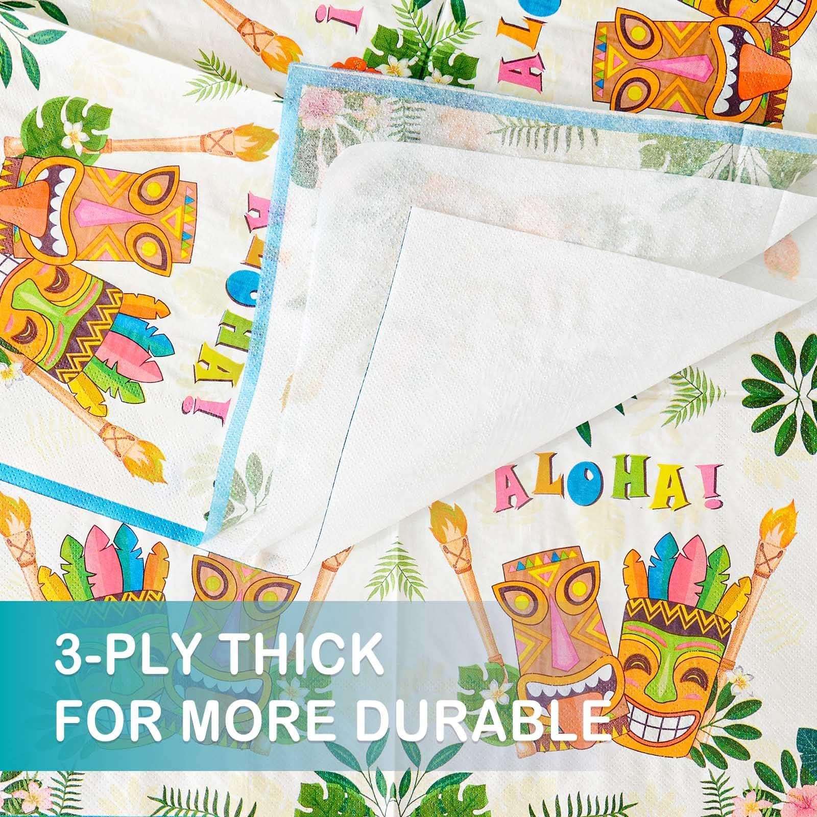 WERNNSAI 50PCS Hawaiian Party Napkins - Luau Party Decorations 3 Ply Tropical Paper Napkins Summer Theme Birthday Supplies for Luncheon Dinner Pool Birthday Favors 4