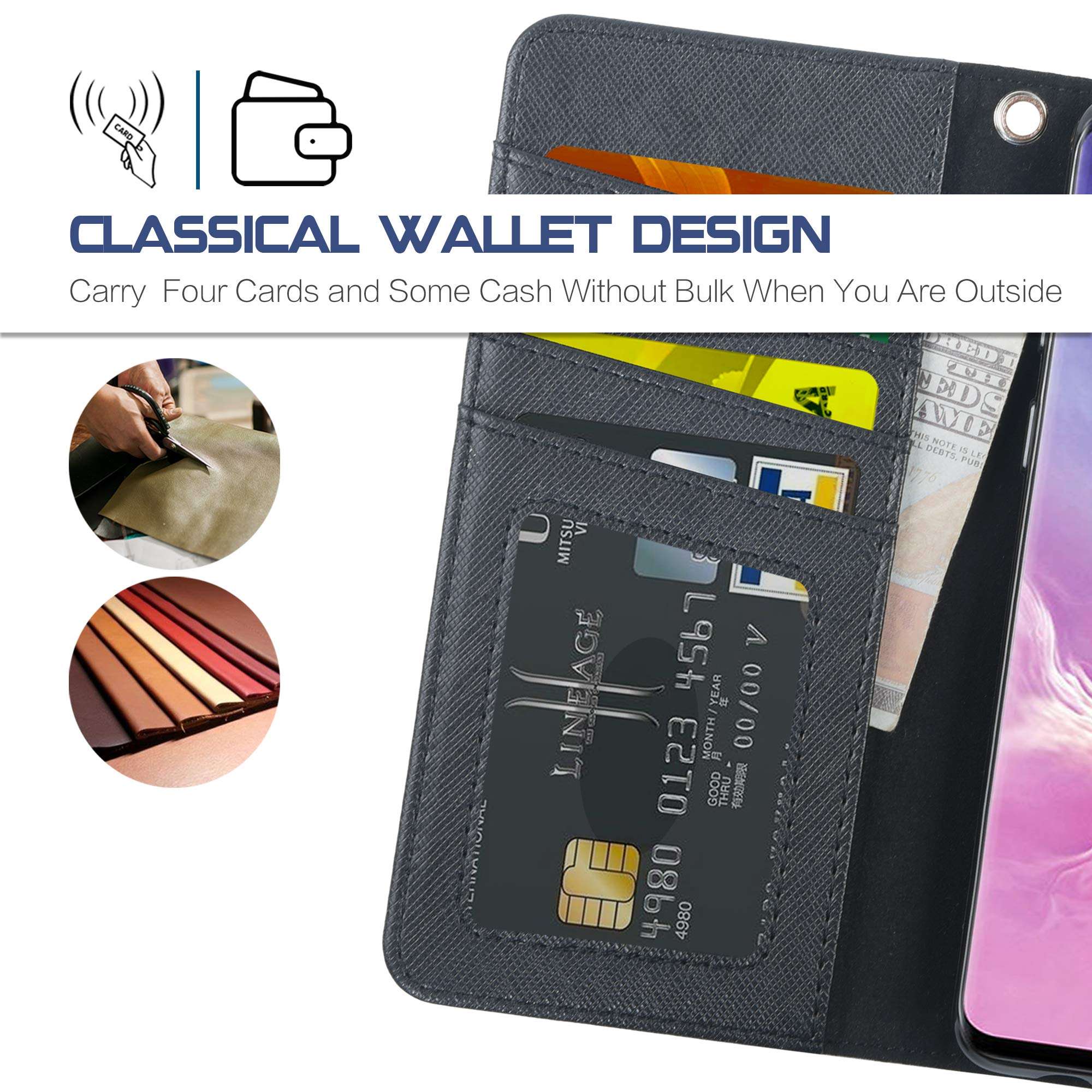 Arae Case for Samsung Galaxy PU Leather Wallet Case Cover (S20-6.2 inch, Rose Gold) 3