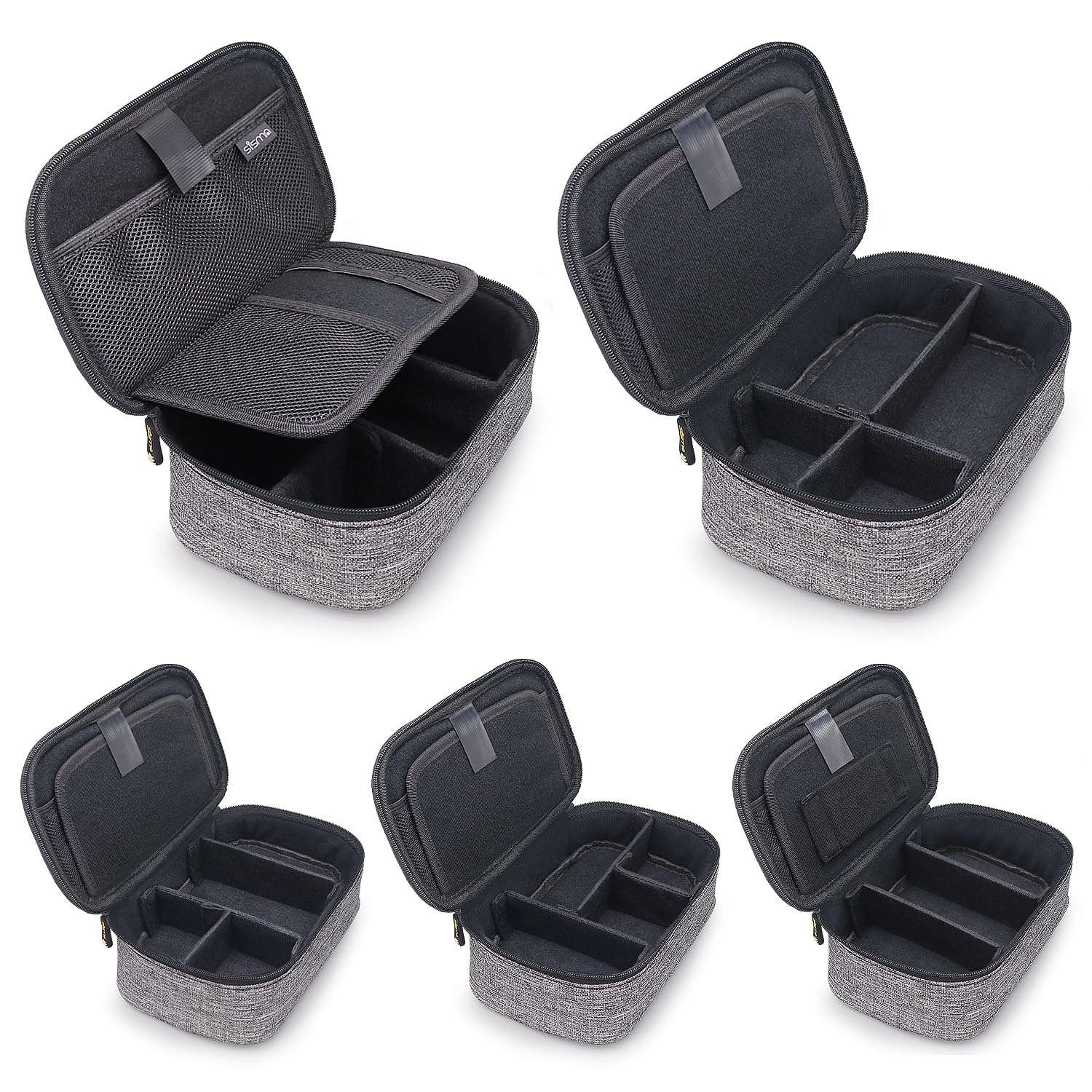 sisma Electronics Cords Organizer Tech Accessories Storage Case Travel Small Carrying Bag for Charging Cables Adapter USB Plugs Power Cord Leads - Grey 1680d 3