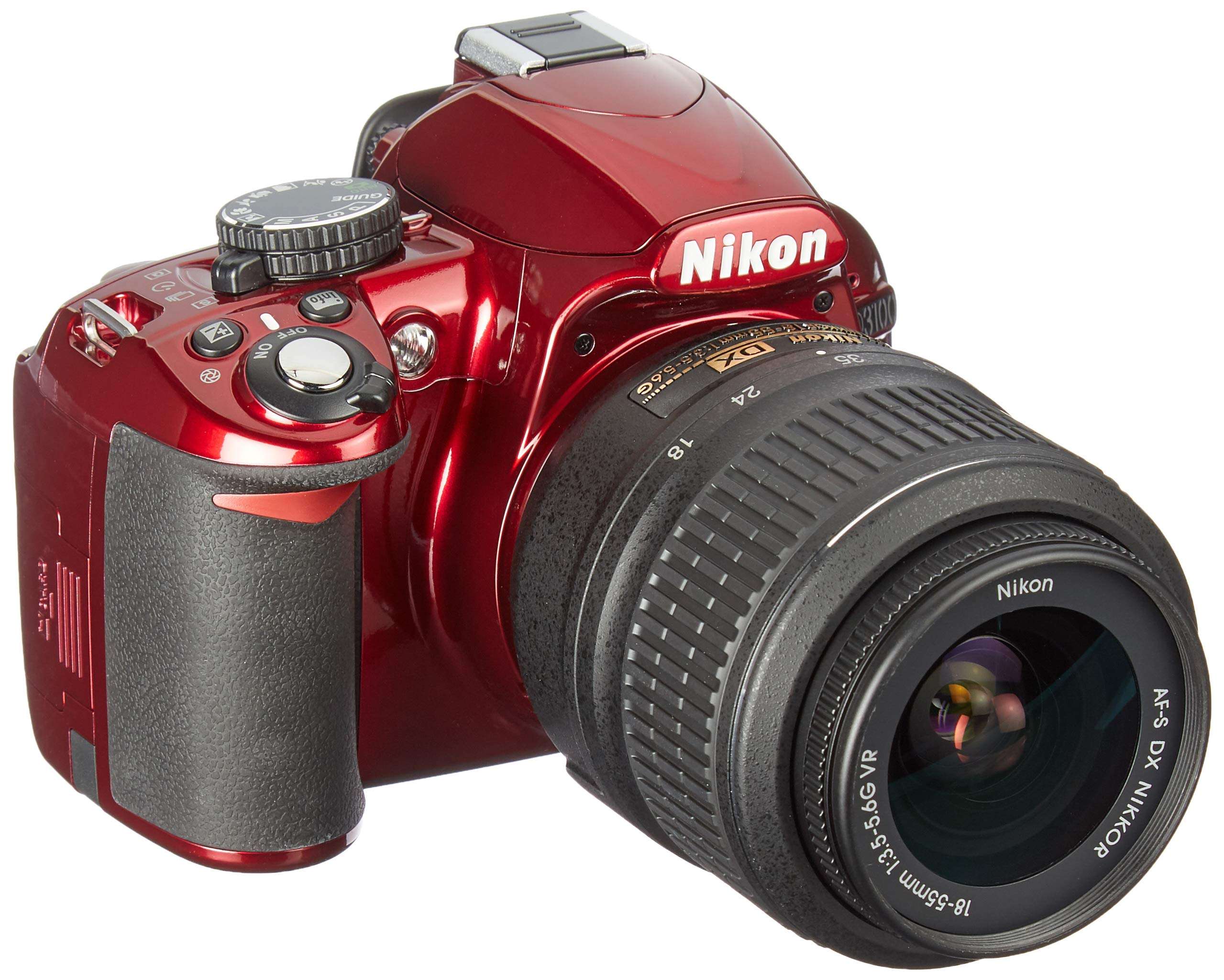 Nikon D3100 Digital SLR Camera with 18-55mm NIKKOR VR Lens - Red (International Model no Warranty) 1
