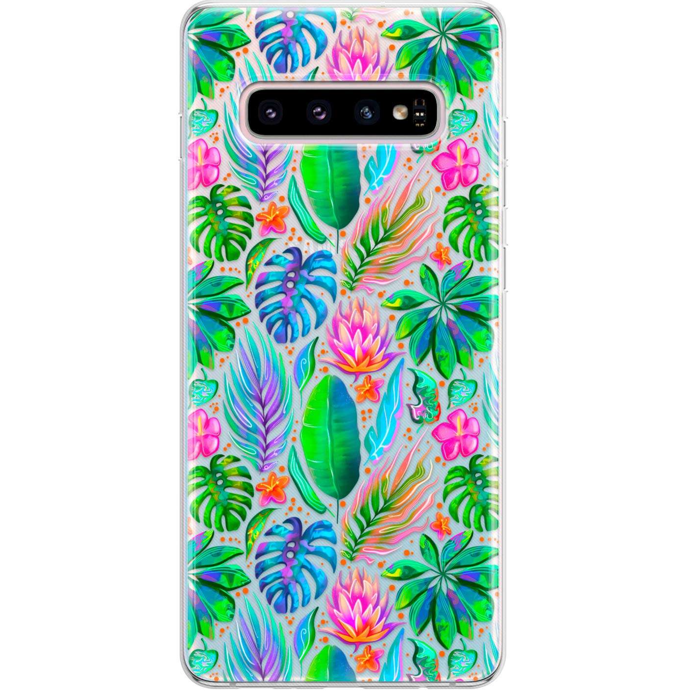 Lex Altern TPU Case Compatible with Samsung Galaxy S21 Note 20 Plus S20 Ultra S10 5G 9 Slim fit Silicone Tropical Print Protective Exotic Lightweight Banana Leaves Flexible Rainforest Plants phh528 5