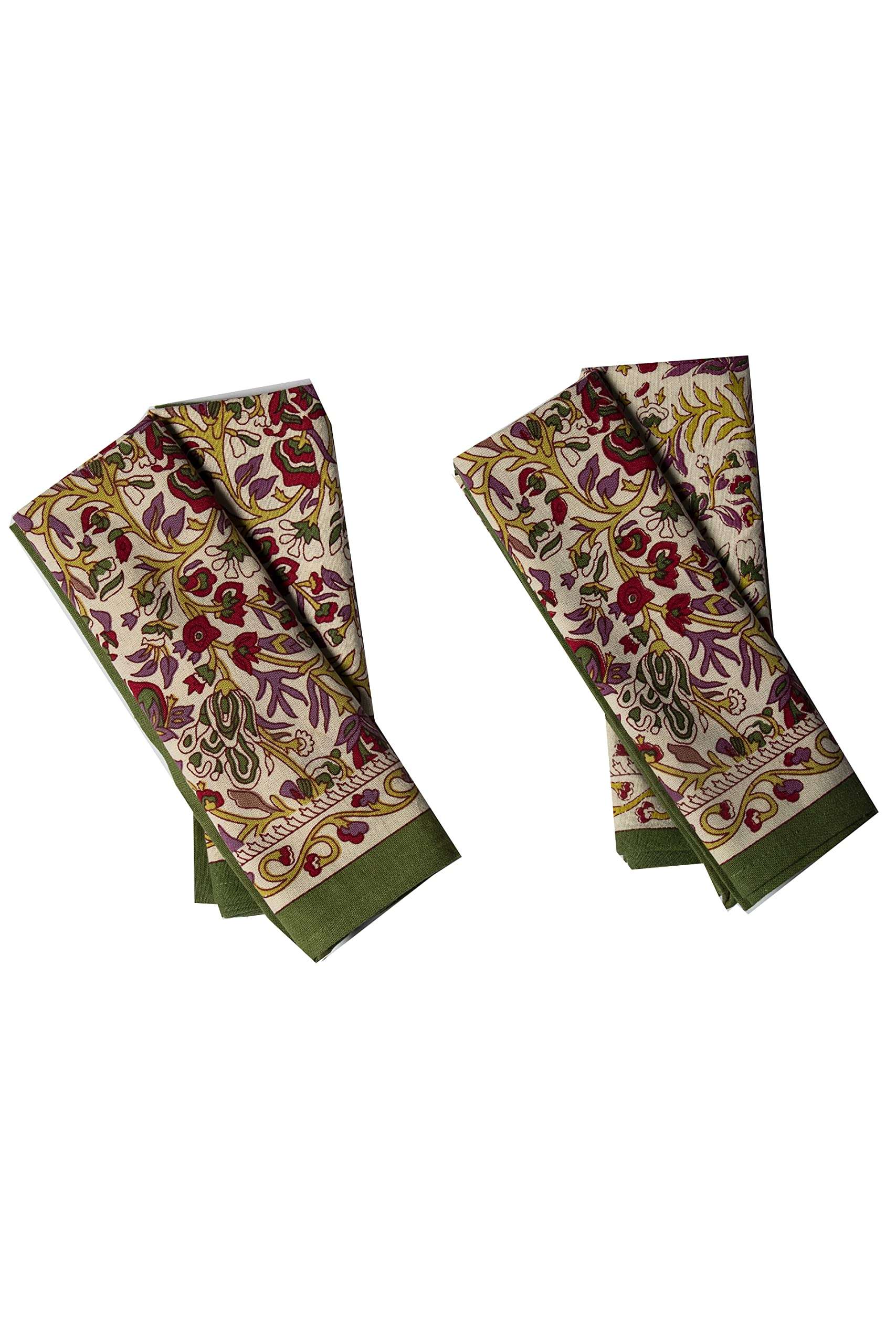 CONTRAST LIVING mUNA Hand Block Printed Kitchen Towel/Dish Towel/Hand Towel Multi Color Set of 3 Pcs 4