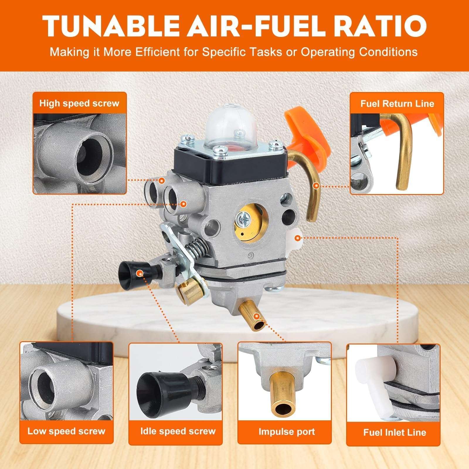 Hipa FS90R Carburetor for STIHL FS90 HT101 FS110R FS90 KM110R FS100RX KM90R FS110 FS 90R HT 101 FS 110 FS 110R FC90 HT131 HL100K HL100 FS100 HT100 FS87 HL90 Trimmer C1Q-S174 6