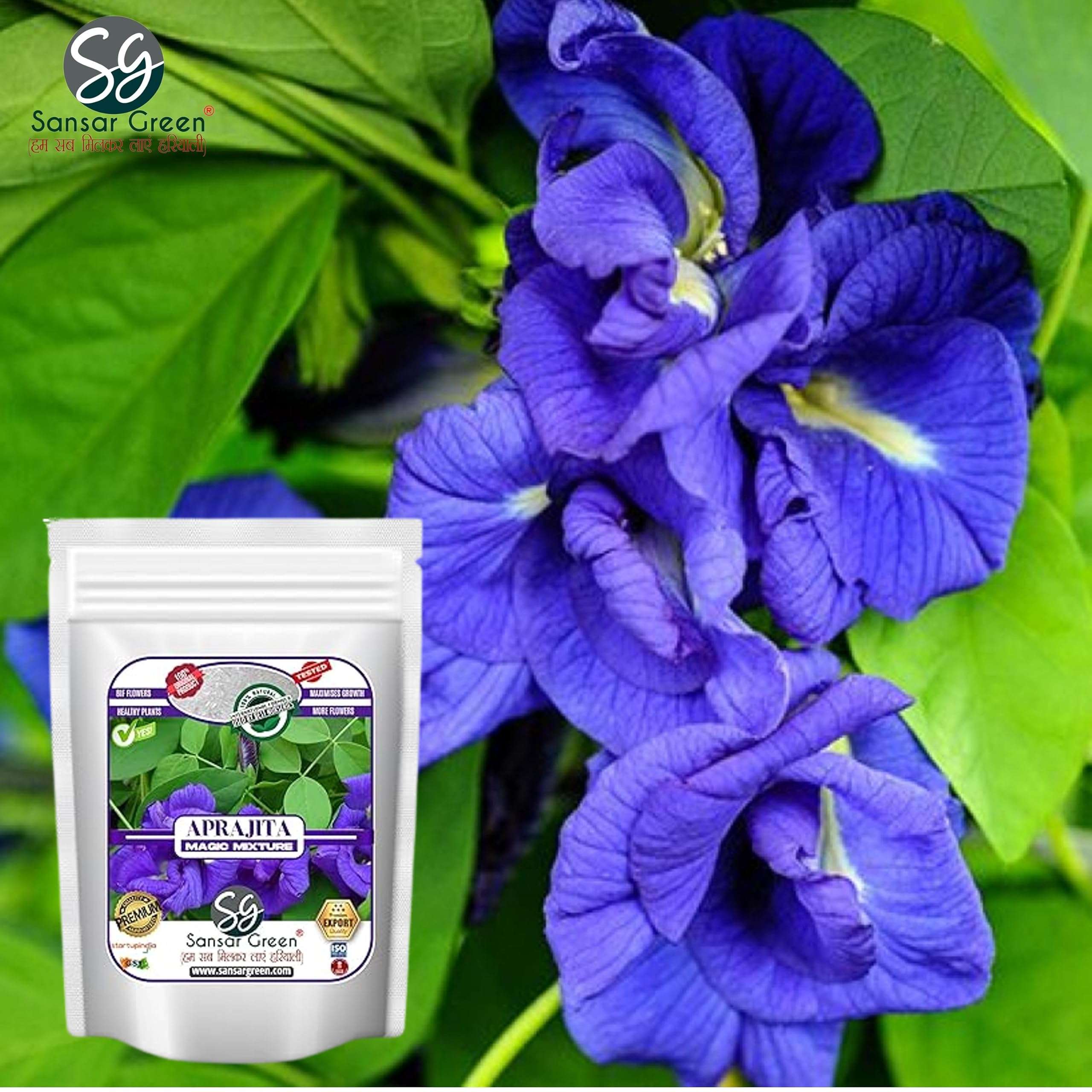 Sansar Green ® Aprajita Magic Mixture, Essential Super Powerful Organic Fertilizer for Aprajita Plants with ++ Growth Booster and Active Micro Organism (5kg) 3