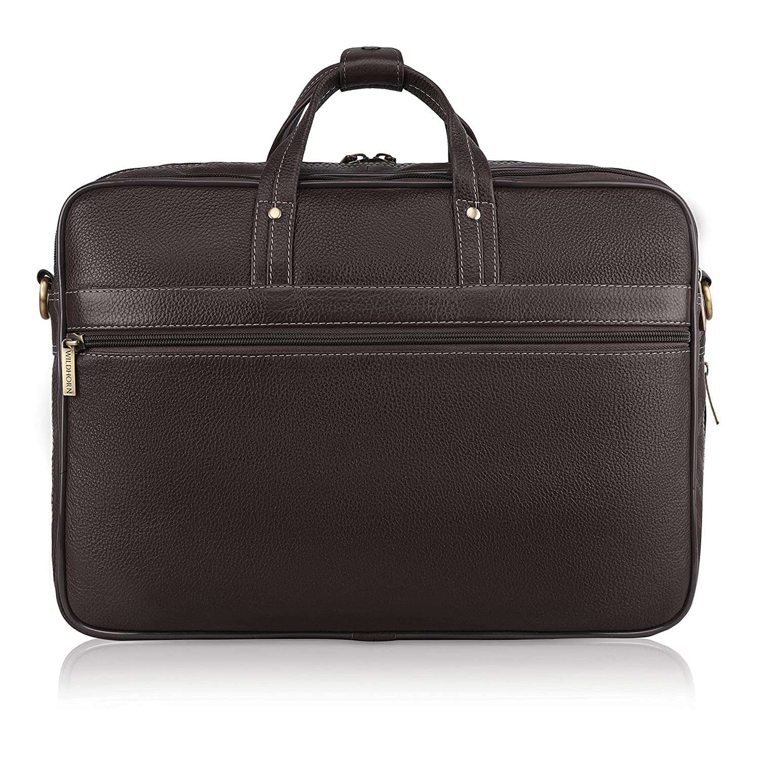 WildHorn Leather Laptop Messenger Bag for Men I Fits Upto 15.6 Inch Laptop/MacBook I Padded Laptop Compartment I Carry Handles with Adjustable Strap I DIMENSION : L-16 inch W-4 inch H-12 inch 6