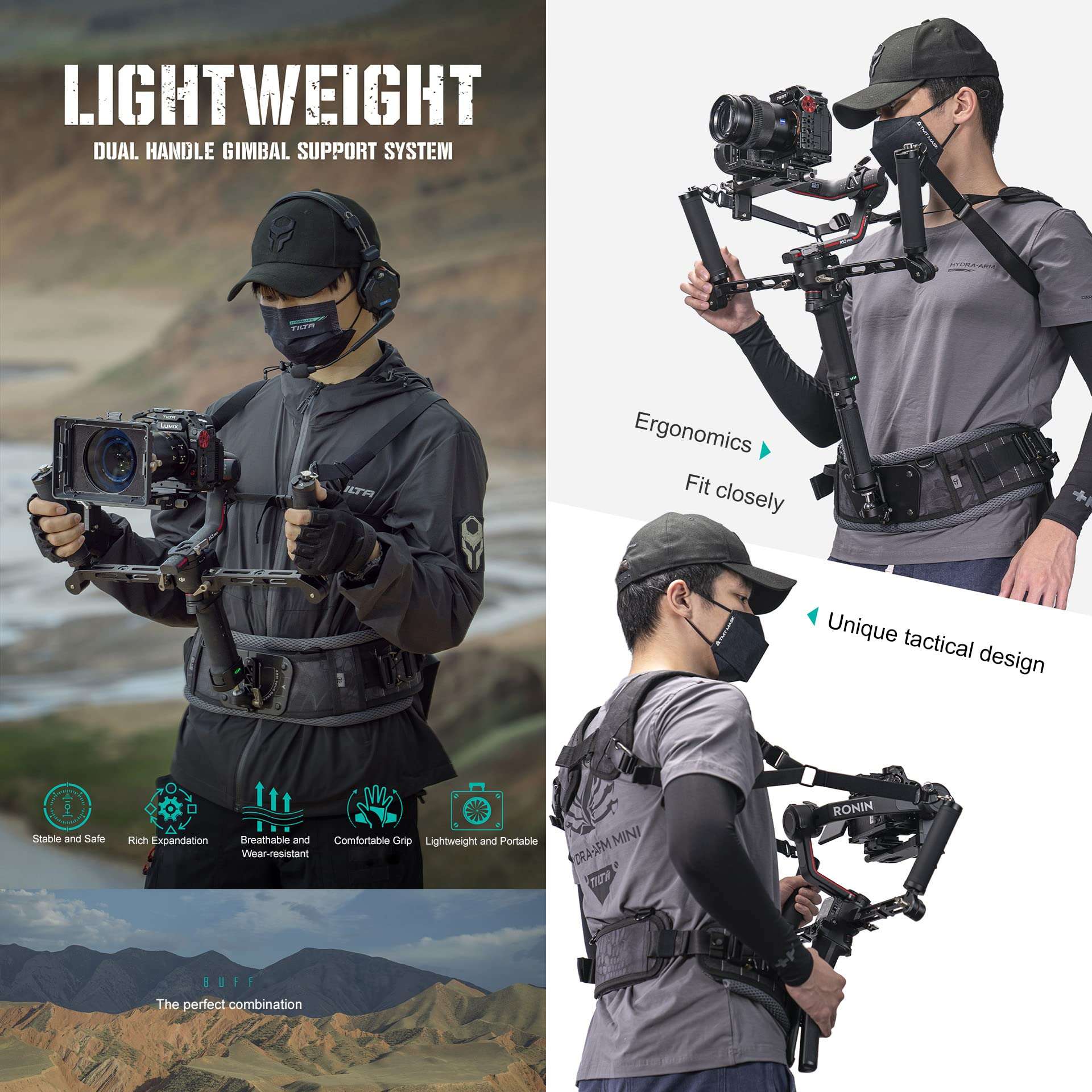 Tilta Lightweight Dual Handle Gimbal Support System | GSS-T04-DHB2 5