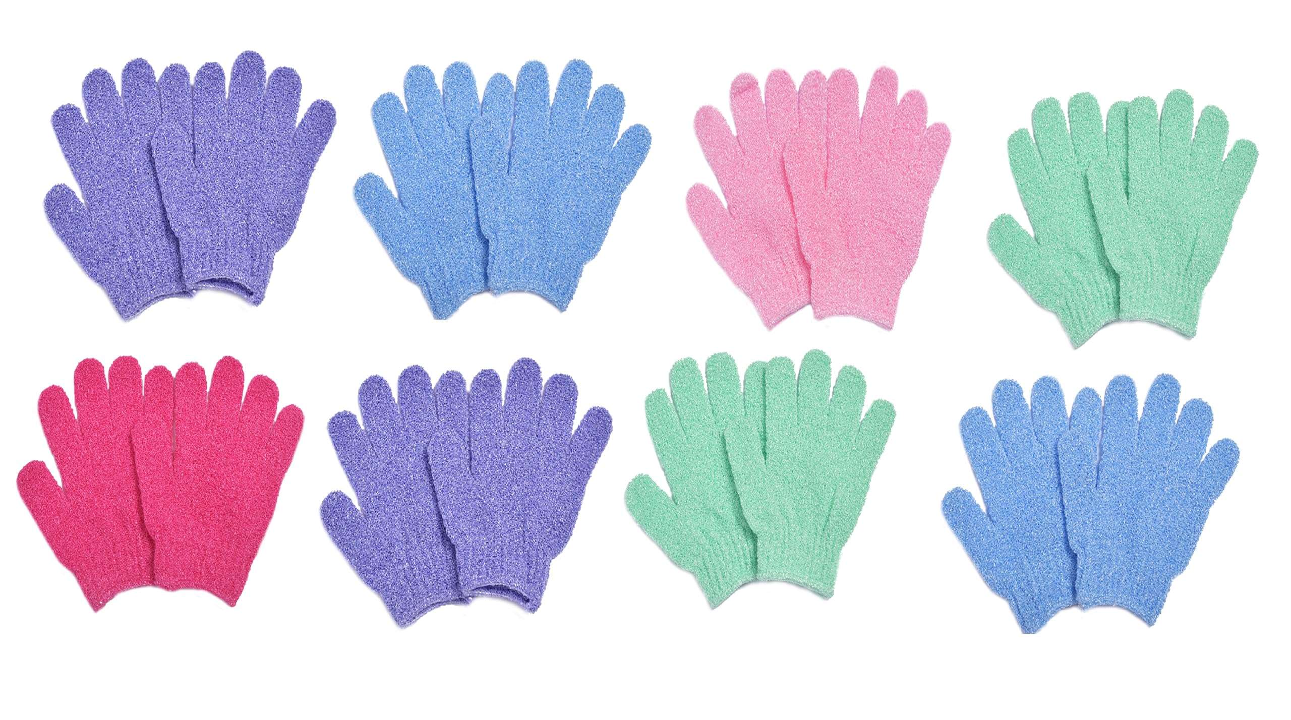 MobFest® Exfoliating Bath Gloves Tan Removal | Remove Dead Skin And Dirt | Deep Clean Exfoliating Glove - Multicolor (8) 1