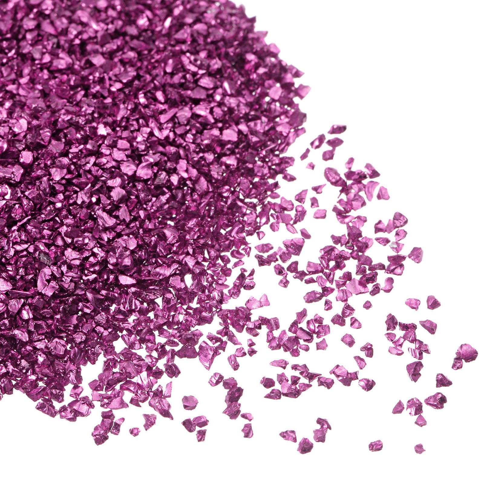 Kozelo Crushed Glass Chips - [1-3mm x 20g] Irregular Metallic Glass Bright Purple for DIY Decoration Nail Art Use, Electroplated Surface 1