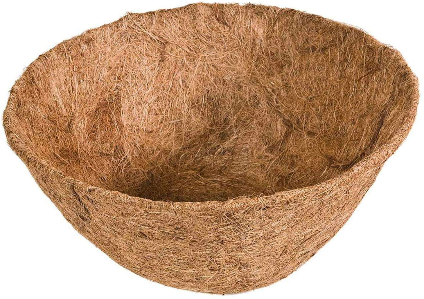 2 Basket Shaped Coco Fiber Replacement Liners 10-Inch Round Thick Coco Fiber Liner for Planters