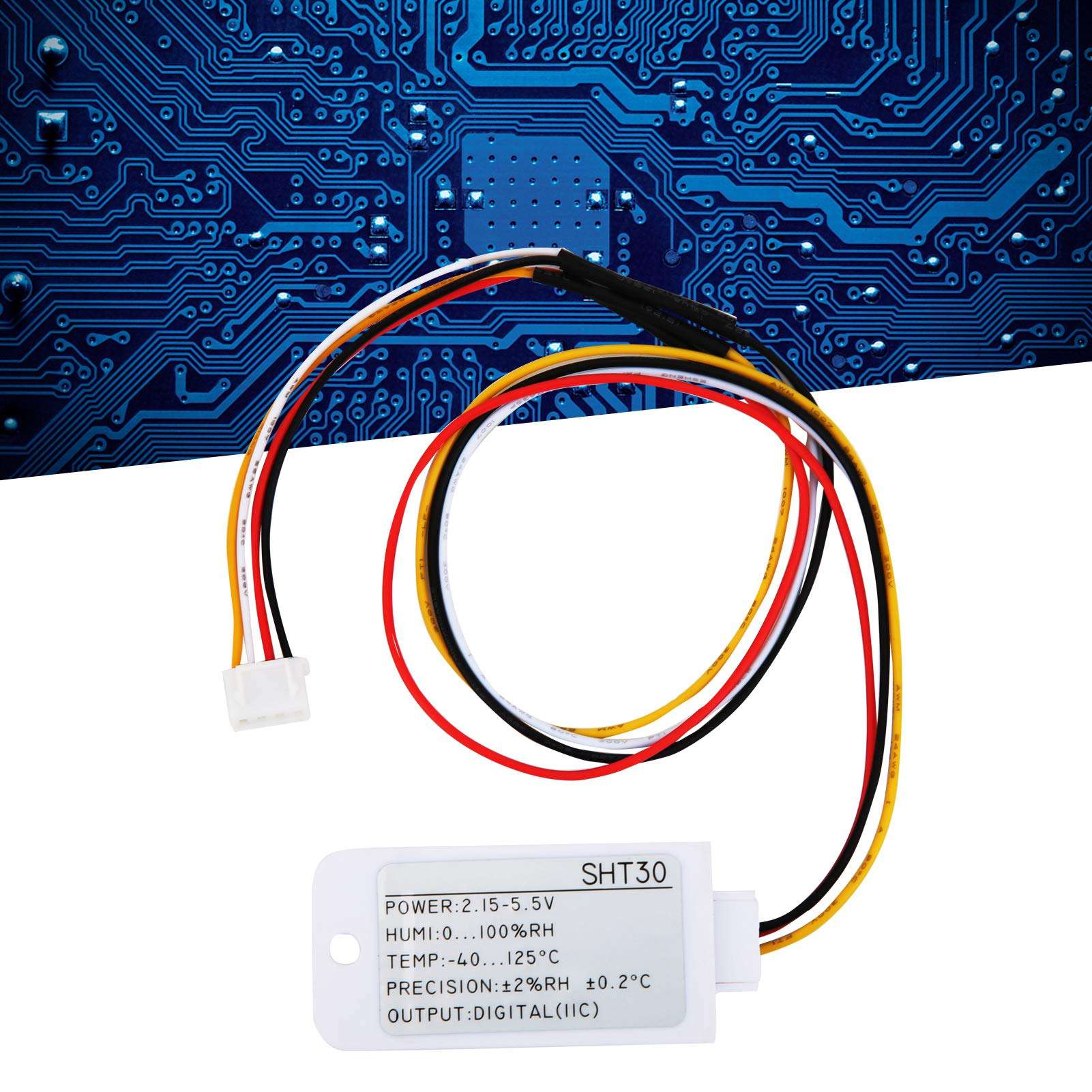 Temperature Sensor, 1Mhz SHT30 Temperature Humidity Sensor, Durable Full Calibration, Xh2.54 4P Terminal for -40-125℃ Iic Digital Signal 5