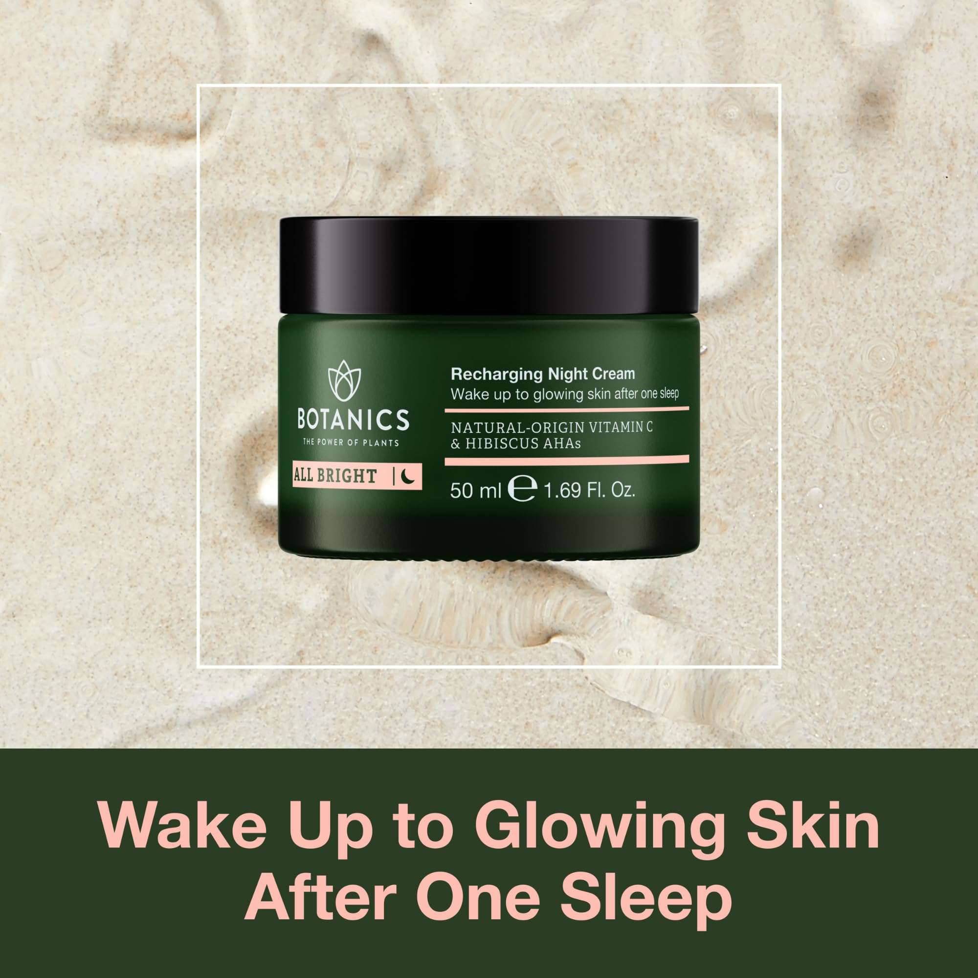 Botanics All Bright Recharging Night Cream - Vitamin C Face Moisturizer with Hibiscus AHA for Glowing Skin - Hydrating & Smoothing - Vegan & Cruelty-Free Face Cream for Women & Men (1.69 Fl Oz) 3