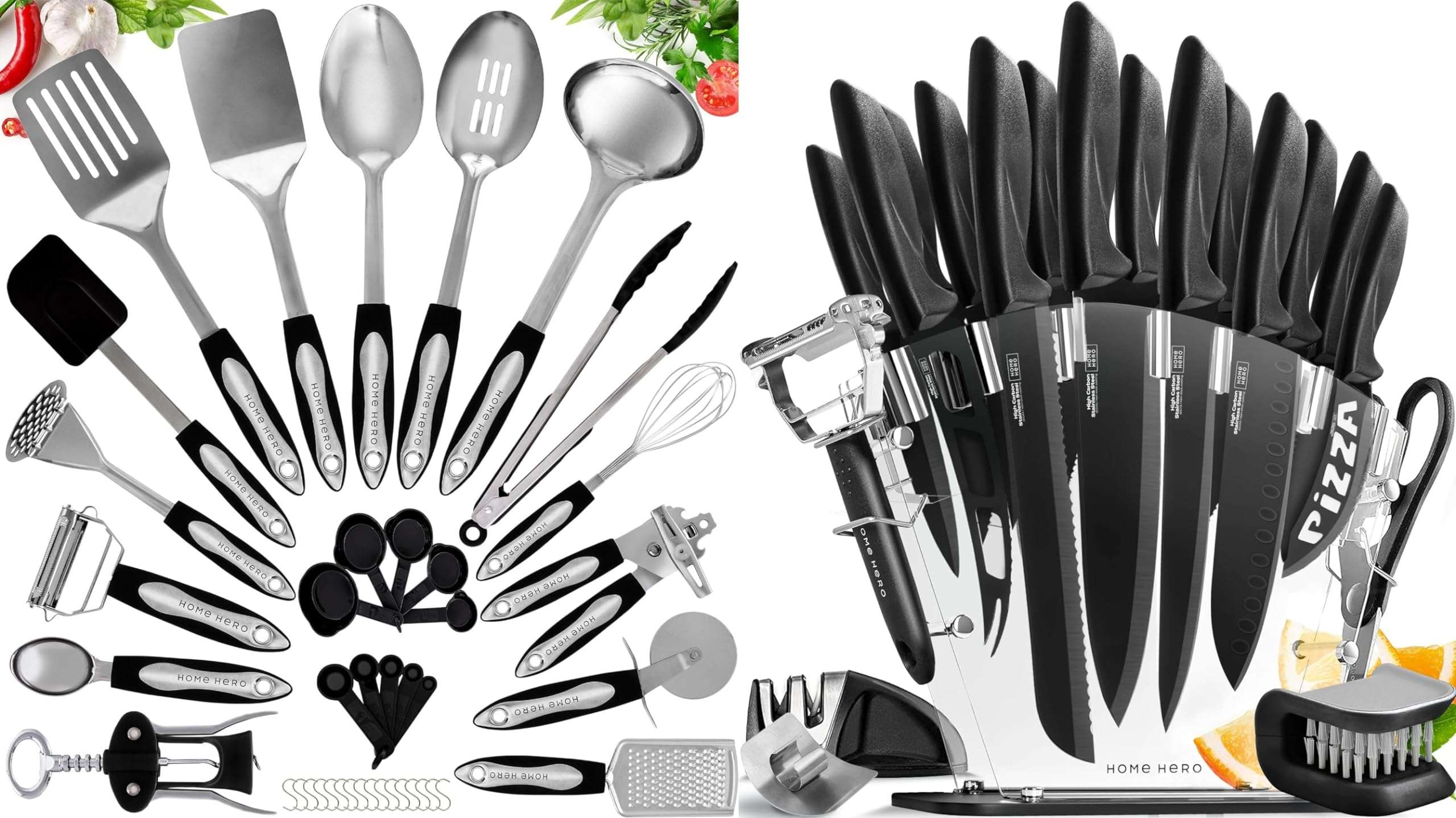 Home Hero 41 Pcs Utensils Set + 20 Pcs Knife Set