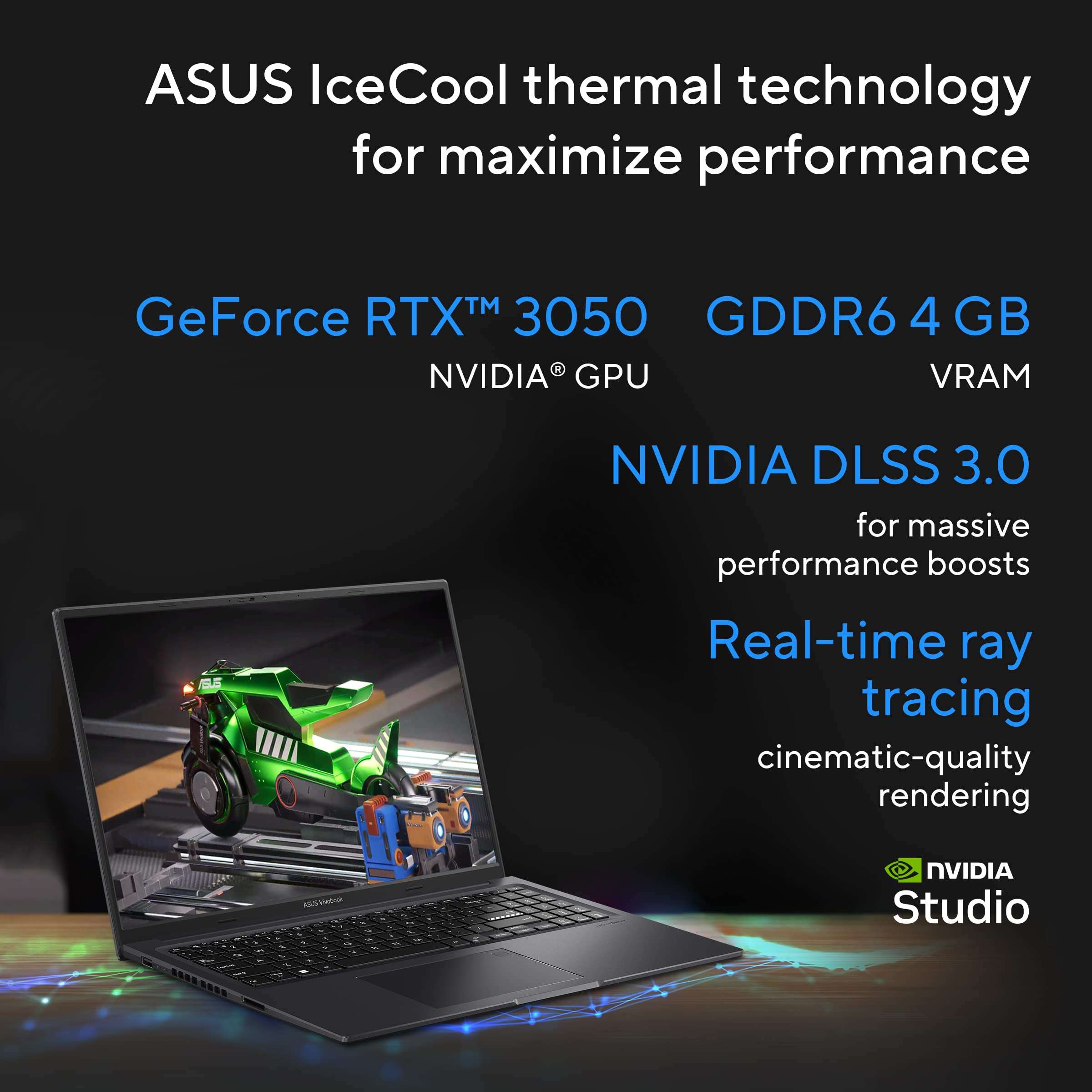 ASUS Vivobook 16X, 16" FHD+ (1920 x 1200), Intel Core i5-13420H Processor, (16GB RAM/512GB SSD/RTX 3050/Windows 11/Indie Black/1.8 Kg), K3605VC-RP412W 4