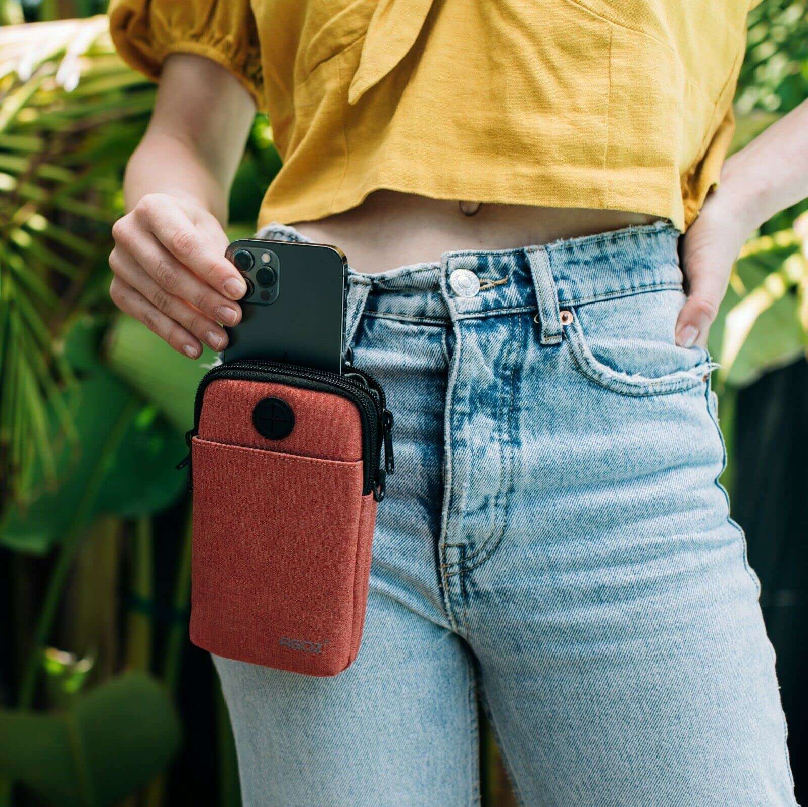 AGOZ Crossbody Bag, Pink Cell Phone Purse Wallet Sling Shoulder Handbag Strap for Apple iPhone 16 Pro Max, iPhone 15 14 13 12, 11 XR, Galaxy S25 S24 S23 S22 S21 S20, A15, A54, Google Pixel 9 Pro 8A 7 5