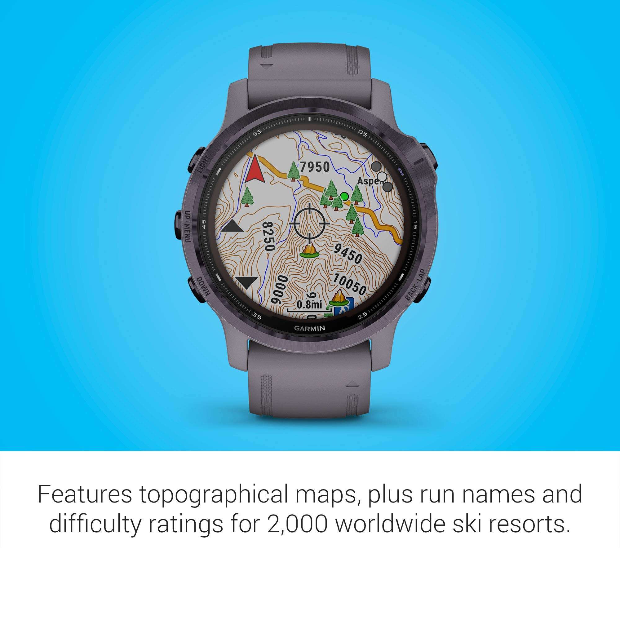 Garmin Fenix 6s Pro Solar, Smaller-Sized Multisport GPS Watch with Solar Charging Capabilities, Advanced Training Features and Data, Amethyst Steel 5