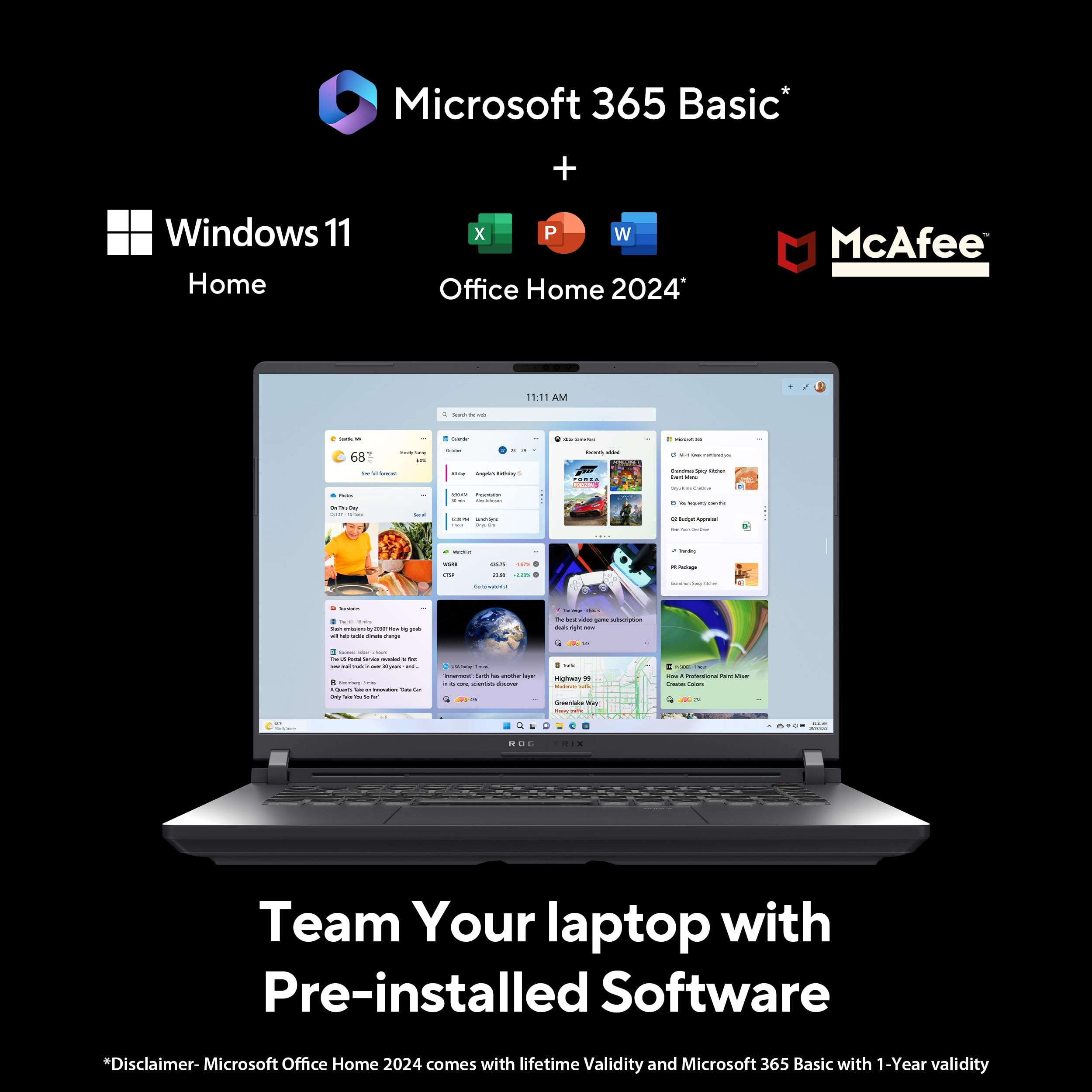 ASUS ROG Strix G16,Intel Core Ultra 9 275HX Gaming Laptop(NVIDIA RTX 5080-16GB/175W TGP/32GB/1TB/FHD+/16"/165Hz/Windows 11/M365 Basic (1Year)*/Office Home 2024/Eclipse Gray/2.65 Kg) G615LW-RV148WS 3
