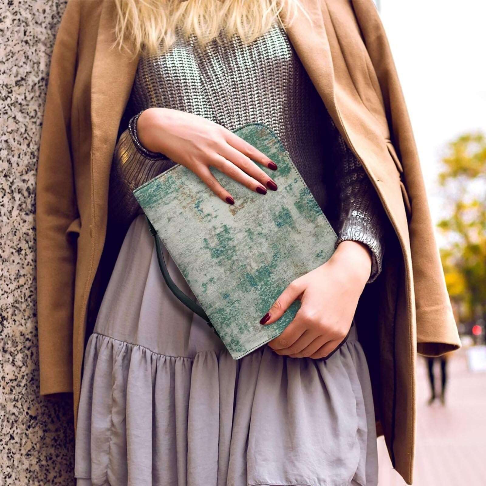 WUYOJUXA Retro Style Bible Book Cover for Women Men Portable Protective Bag for Bible Study Supplies Accessories Carrying Book Case Church Bag with Durable Handle Christian Gifts for Women-size：L 4