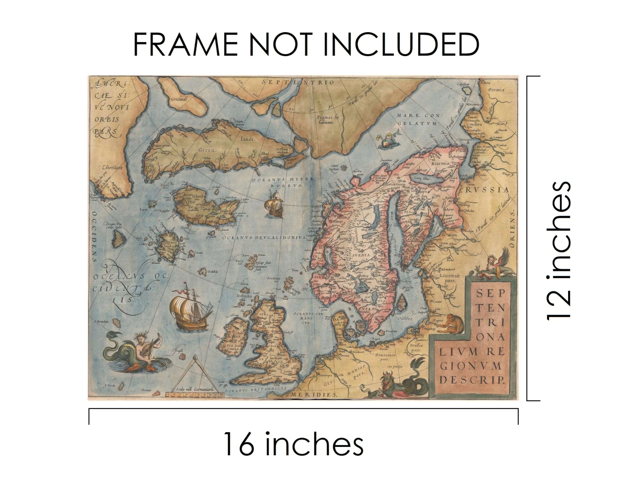 UNFRAMED Wall Art Prints - Decorative Educational Home Home Decor - Vintage Posters 16x12 inches - Old Map for Wall, Living Room, Kitchen, Bedroom, Dorm Room, Office, Café, Pub (Style 25) 3