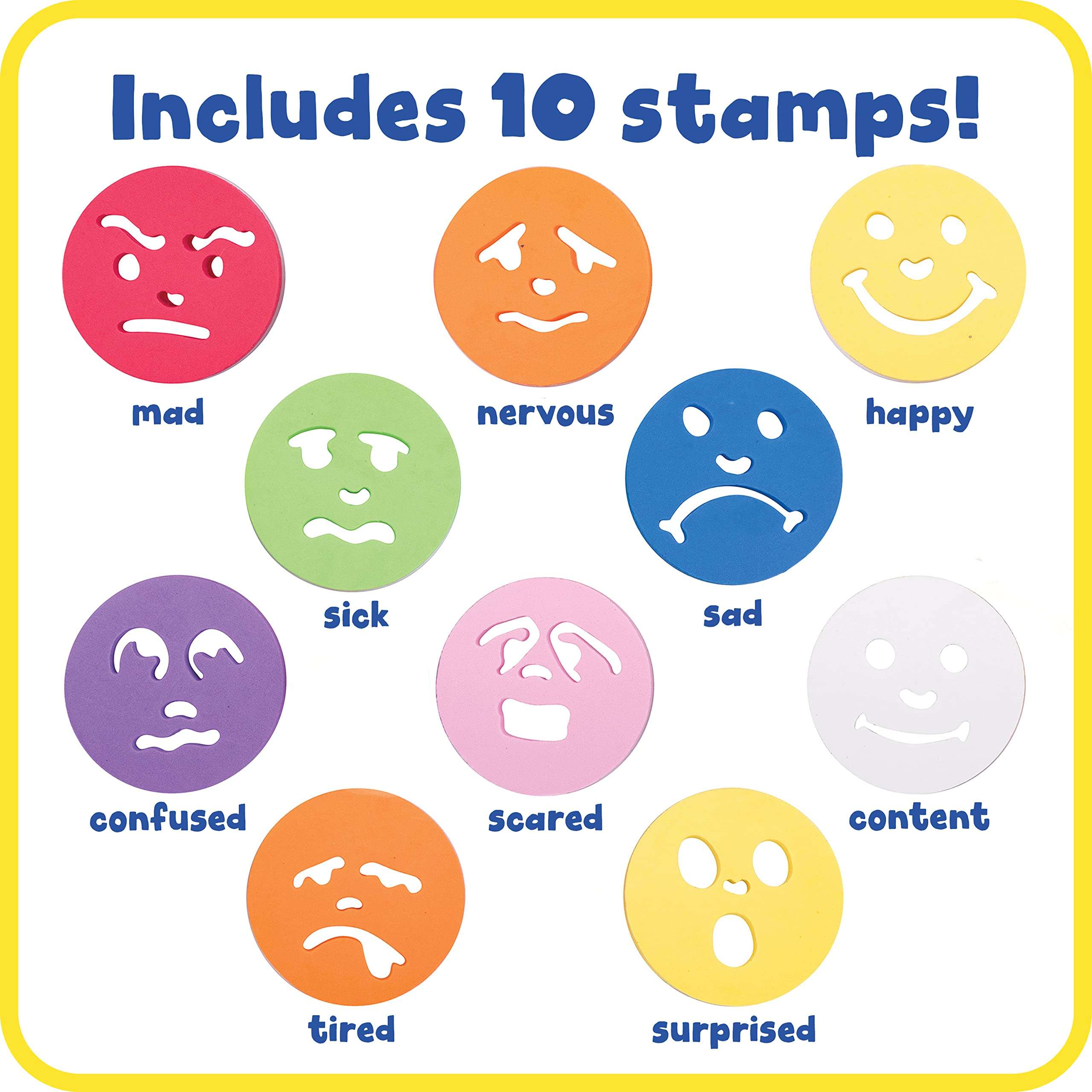 READY 2 LEARN Giant Stampers - Feelings - Set of 10 - Easy to Hold Foam Stamps for Kids - Arts and Crafts Stamps for Displays, Posters, Signs and DIY Projects 2