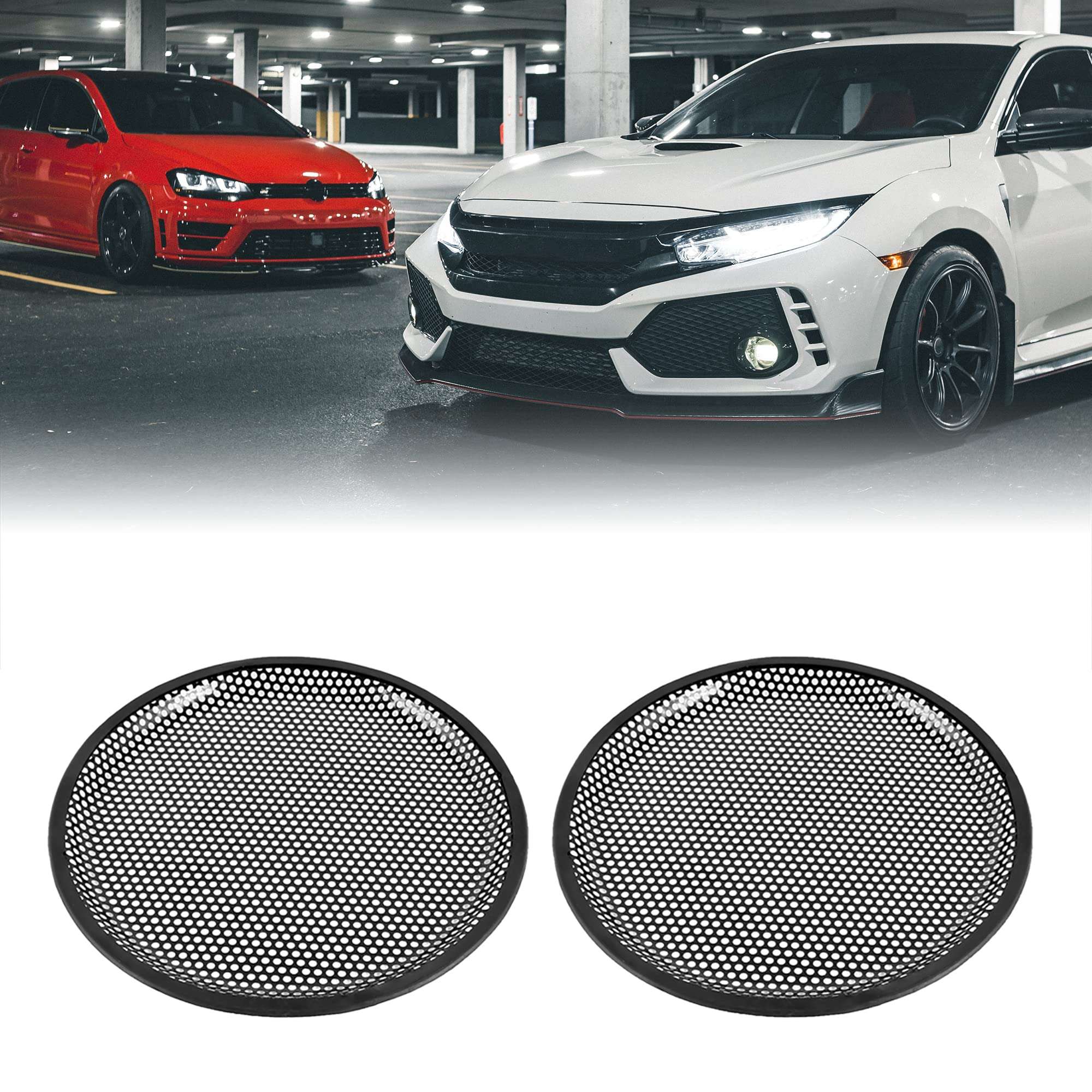 uxcell 10 Inch Metal Mesh Round Car Woofer Cover Speaker Grill Black 2 Pcs 3
