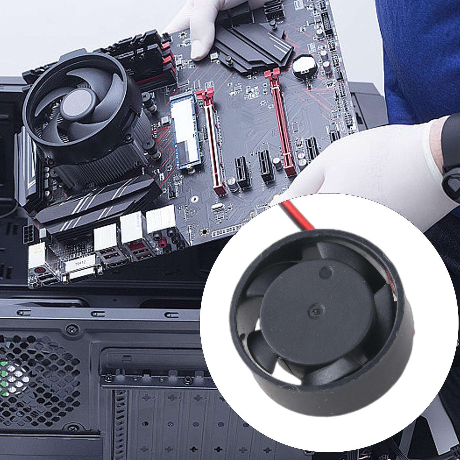 QMQJIA Efficient 2510 25x10mm Round Cooling Fan for Car LED Lighting DC5V12V24V Optional 0.5W Power 28cm/11.02inch Cable 3