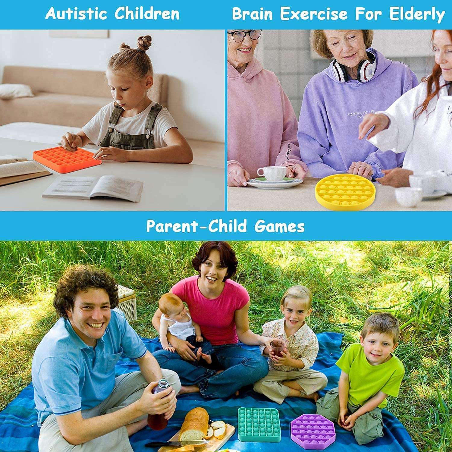 Dyomnizy Big Size Pop 100 Bubbles Square Push Pop Bubble Fidget Sensory Toy Bubble Popping, Poppet Mega Pop 100 Fidget Toy Silicone Fidget Popper Relieve Stress Big Puppet (Macaron Rainbow) 6