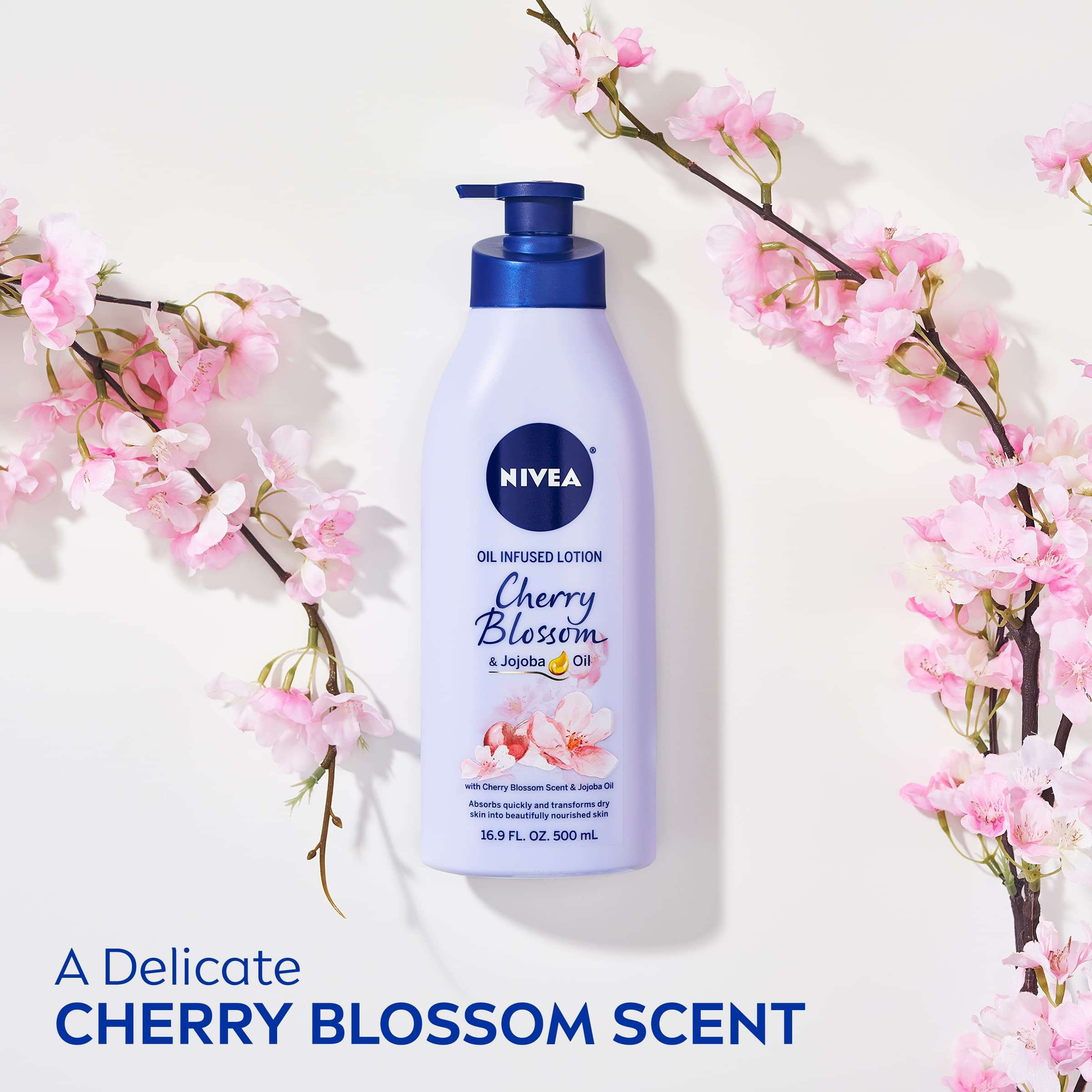 NIVEA Oil Infused Cherry Blossom and Jojoba Oil Body Lotion,499.8 ml (Pack of 1) 5