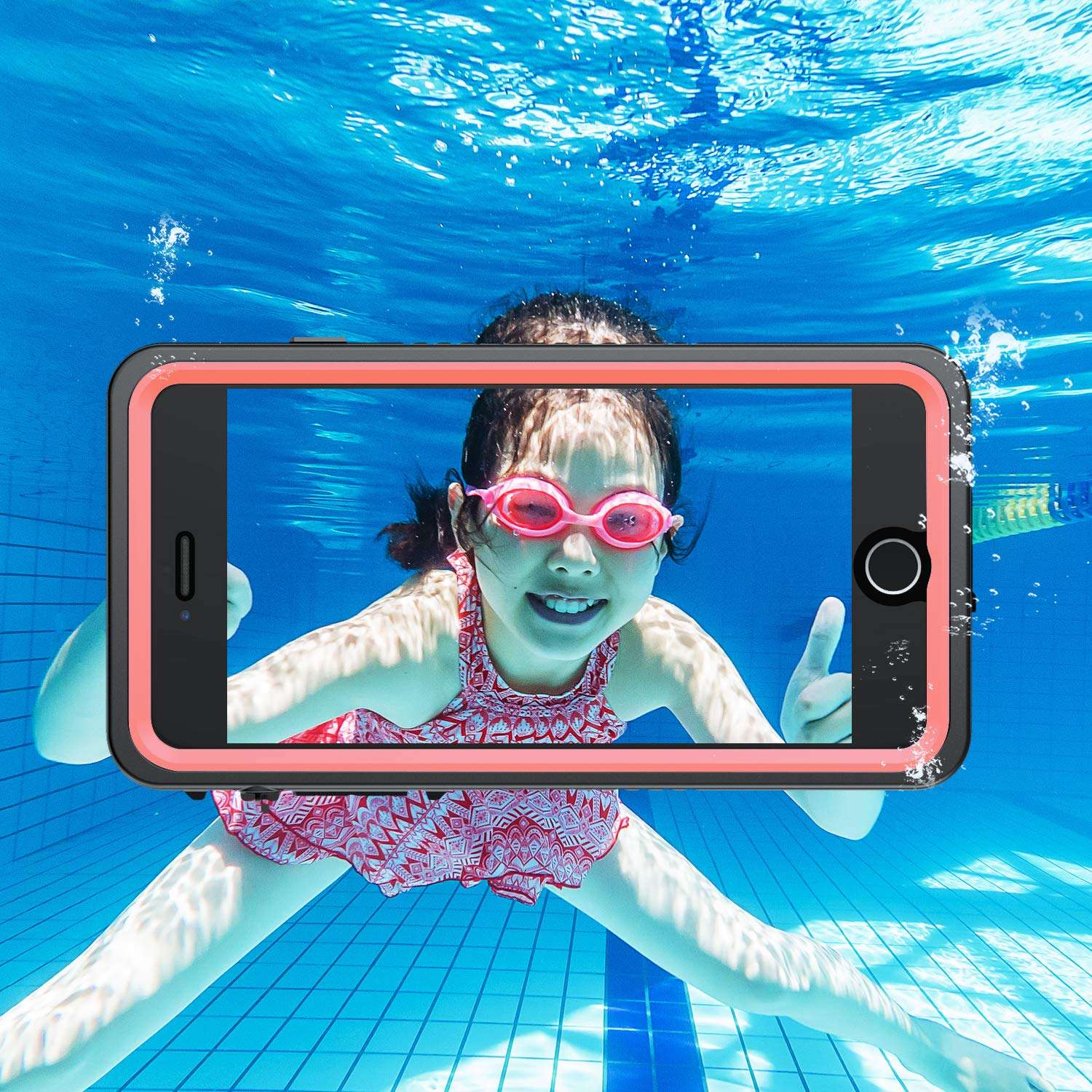 AMILIFECASES iPhone 7 Plus Case Waterproof iPhone 8 Plus Case Full Body Shockproof Sandproof Case iPhone 7 Plus/8 Plus(Pink/Clear) 5