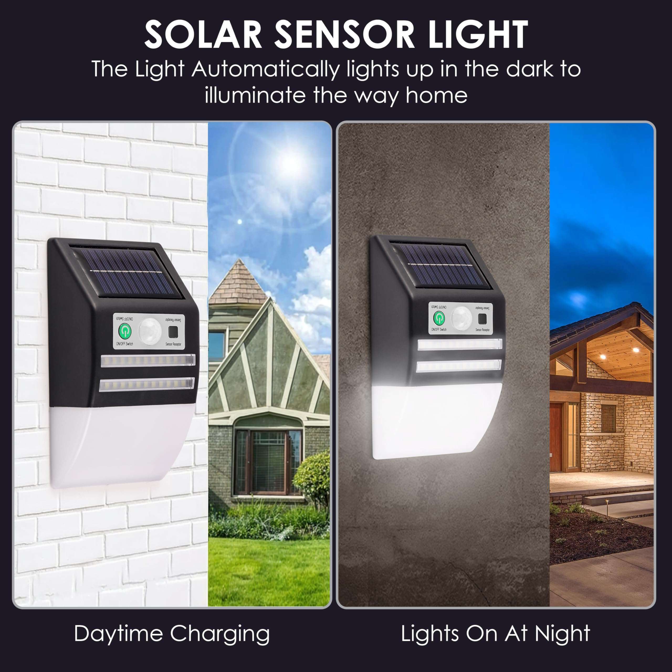 Gesto Solar Wall Light with Motion Sensor – Waterproof Outdoor Wall Lamp & 3 Modes | 1200mAh Battery, Auto Day Off & Night On | Solar Light for Garden, Fence, Balcony, Patio, Yard & Stair Lighting 5