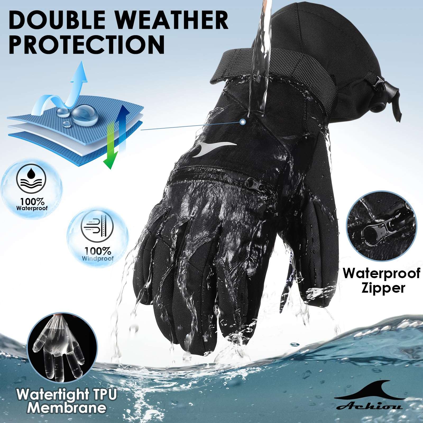 Achiou Ski Gloves,Winter Cold Weather Gloves for Men Women,Waterproof Touchscreen Snow Mittens 4
