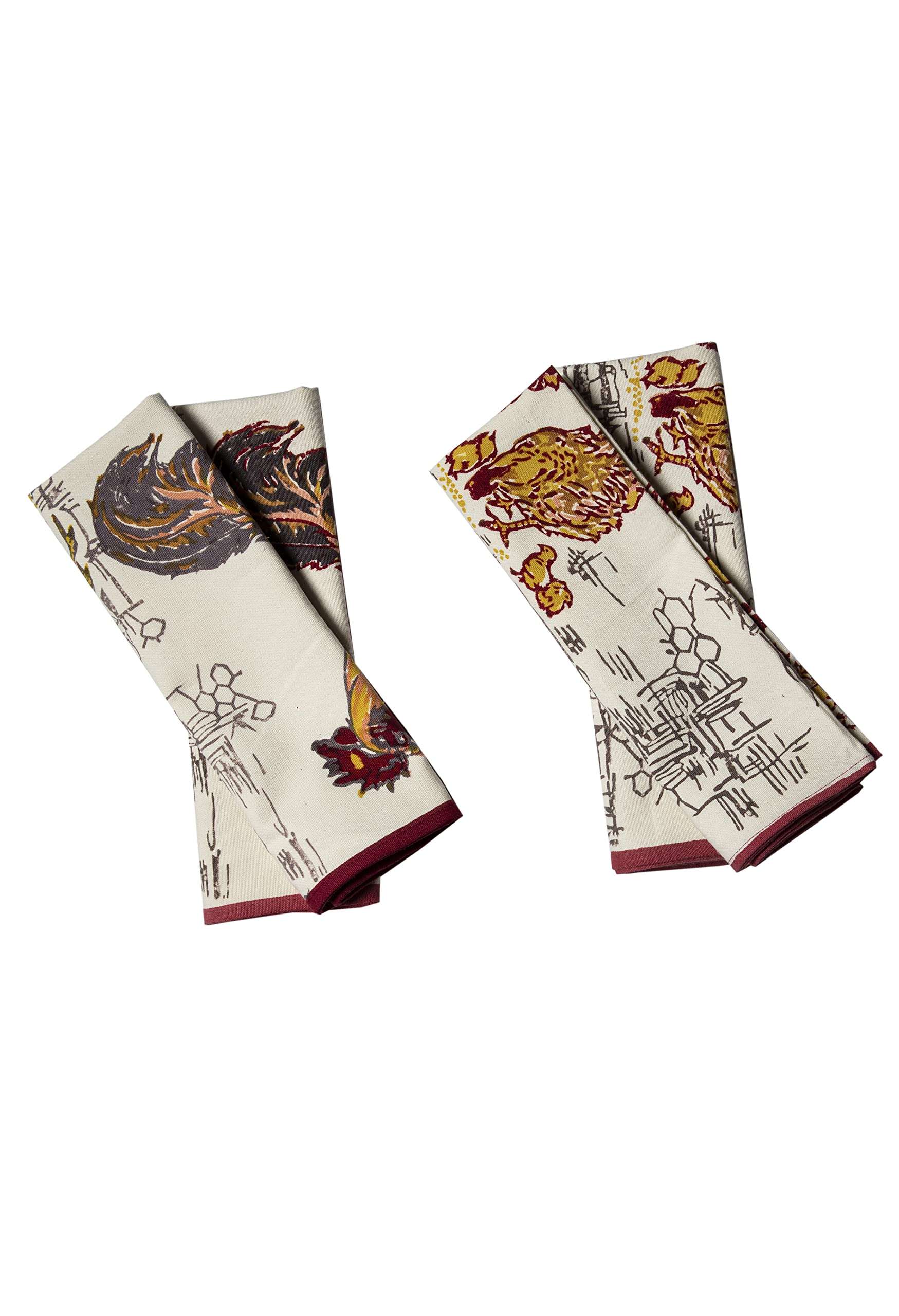 CONTRAST LIVING Bikash Hand Block Printed Kitchen Towel/Dish Towel/Hand Towel Multi Color Set of 3 Pcs 4