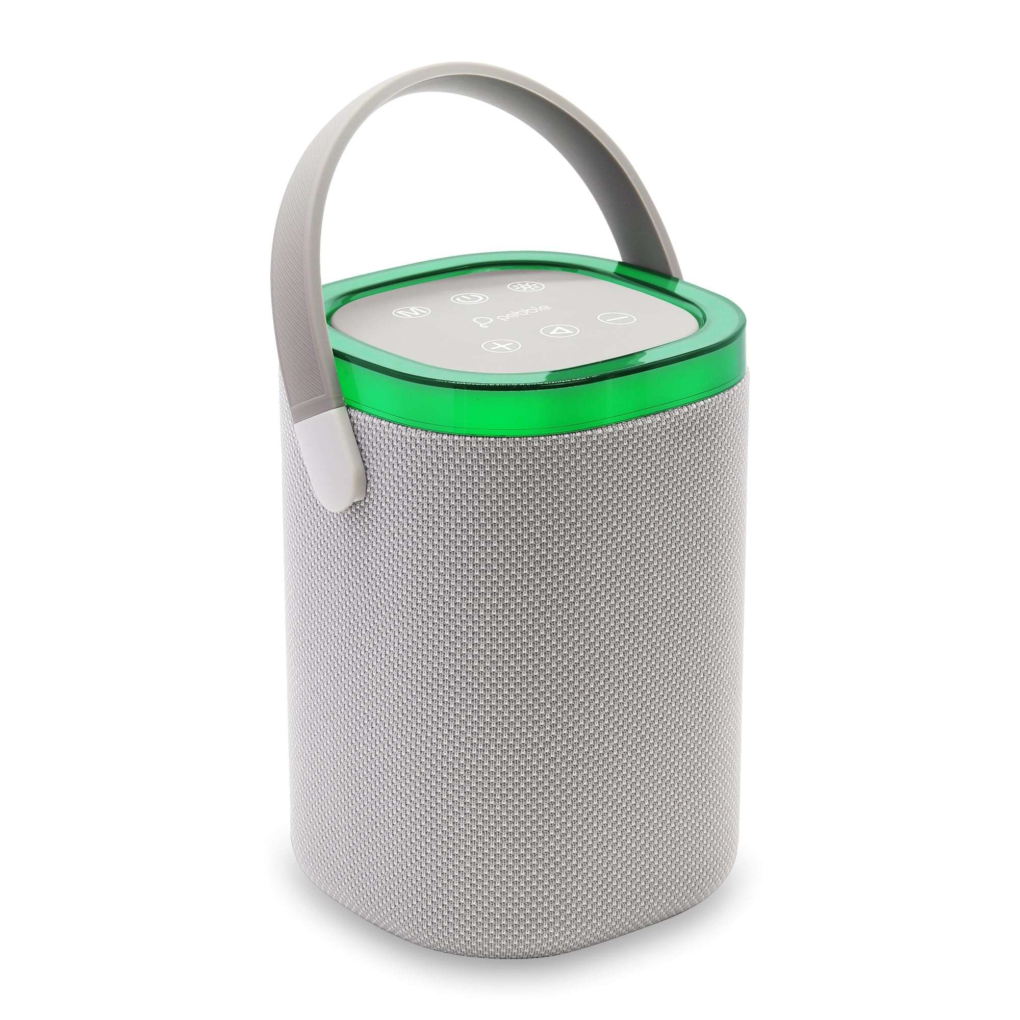 Pebble Newly Launched Mystic Bluetooth Speaker with RGB Lights, 1800mAh Battery, Premium Fabric Design, Type-C Fast Charging, FM/TFT/USB/AUX Support, Wireless Speaker with Multicolor LED Modes - Grey 1