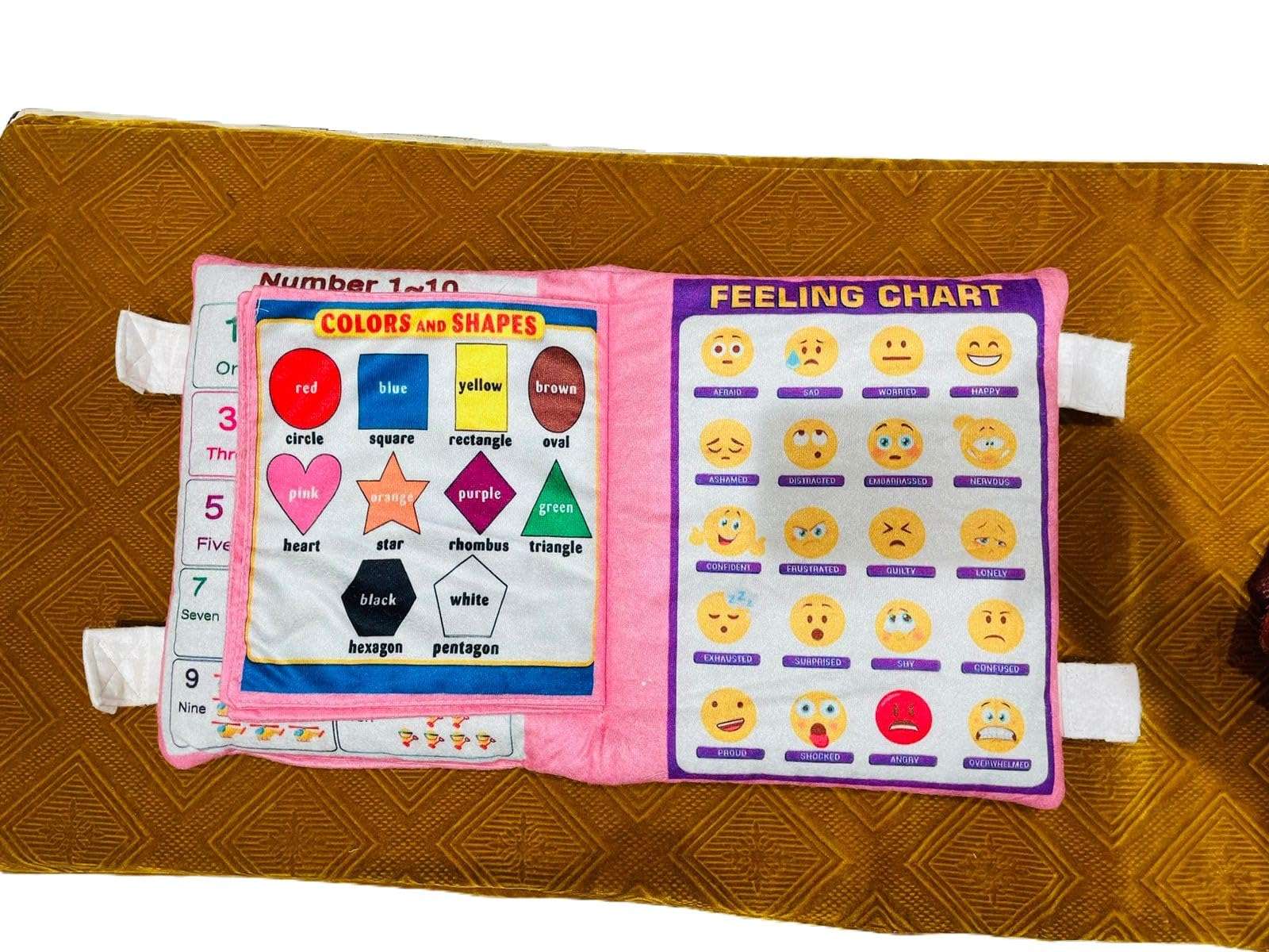 NISHOMES Unicorn Learning Cushion Pillow Book for Kids 2 Languages ​​to Learn - English and Hindi, Soft Fabric Cloth Books, Developmental Books for Kids Boys and Baby Girls 6