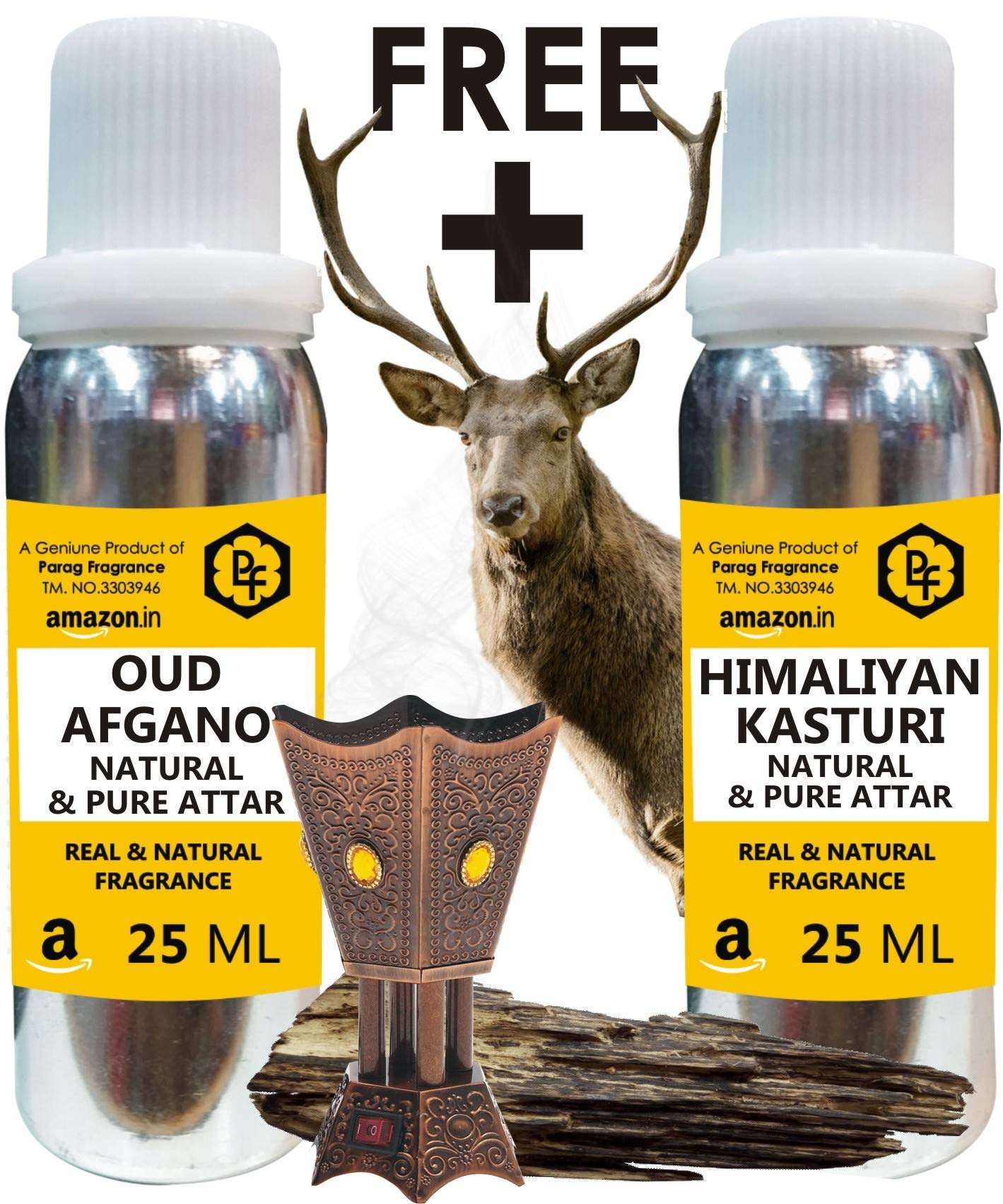 Parag Fragrances Oud Afgano Attar 25ml and Himalayan Kasturi Attar 25ml Total 50ml Attar (Limited Time Offer) Best Attar By Parag Fragrances (Alcohol Free Long Lasting Attar) 3