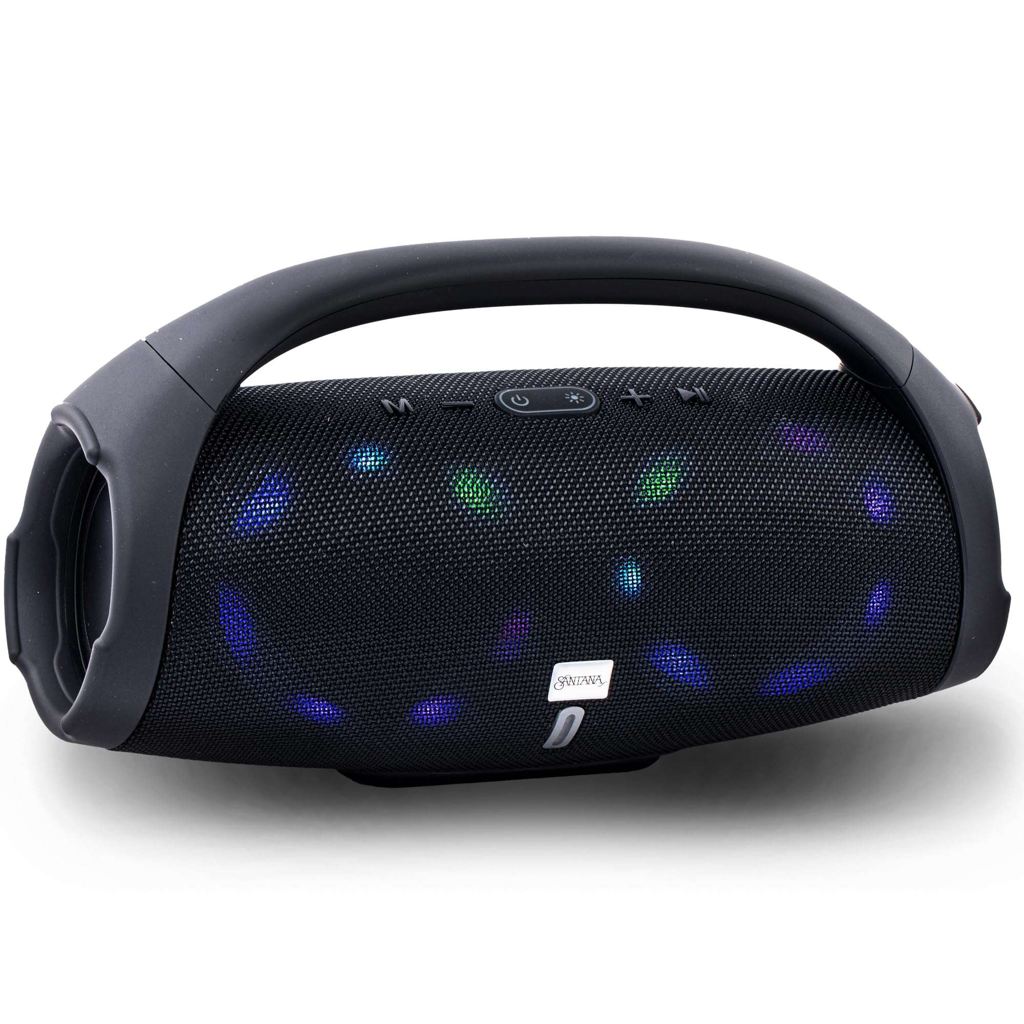SANTANA BY CARLOS SANTANA Bluetooth Speaker- Dynamic LED Speaker with 24 Hours Playtime, IPX5 Waterproof, Impact Resistant, Integrated Controls, Pairable for Rock Solid Sound | Fuerza | Black 1