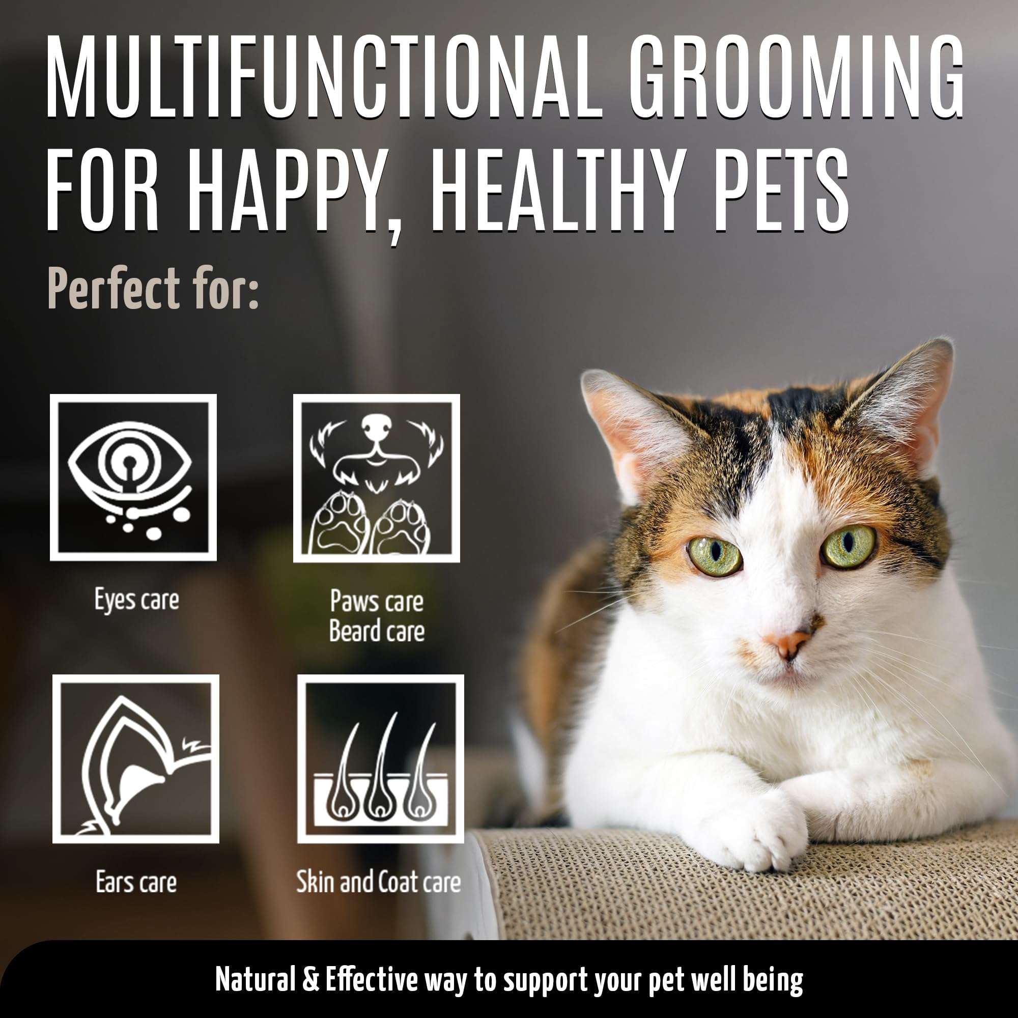 TAURO PROLINE Clear Eyes Solution Set 6in1 Multi-Functional Pure Mist and Stainless Look Clay Mask - Tear Stain Remover, Eye Cleaner - Eye Care Ear Care Grooming Treatment for All Dogs and Cats Eyes 4