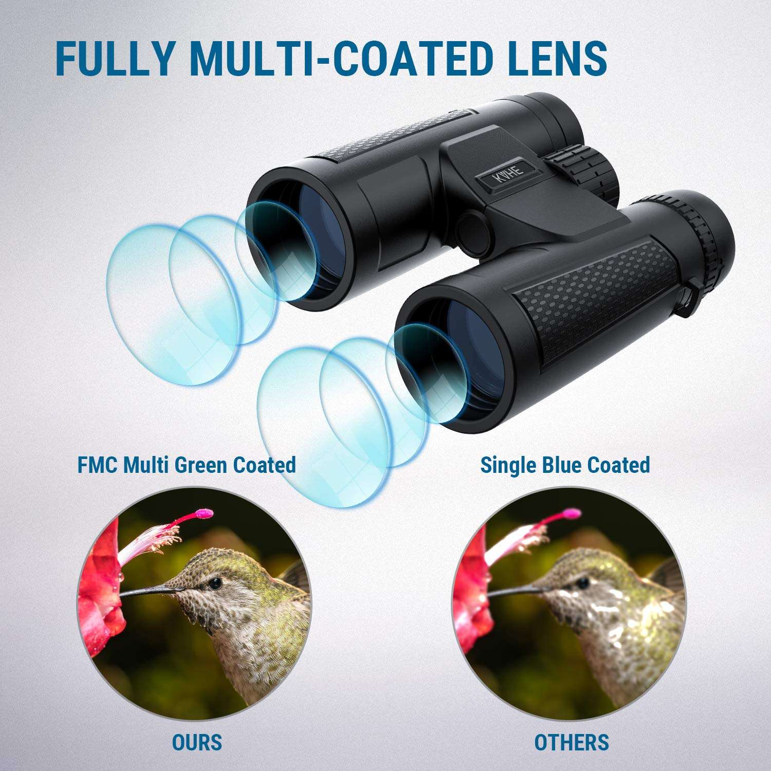 12x42 Binoculars for Adults with Smartphone Photograph Adapter, 18.5mm Large View Eyepiece, BAK4 Roof Prism FMC Lens, Compact Binoculars for Bird Watching Travel Hunting Concerts Sports (1.2 lbs) 3
