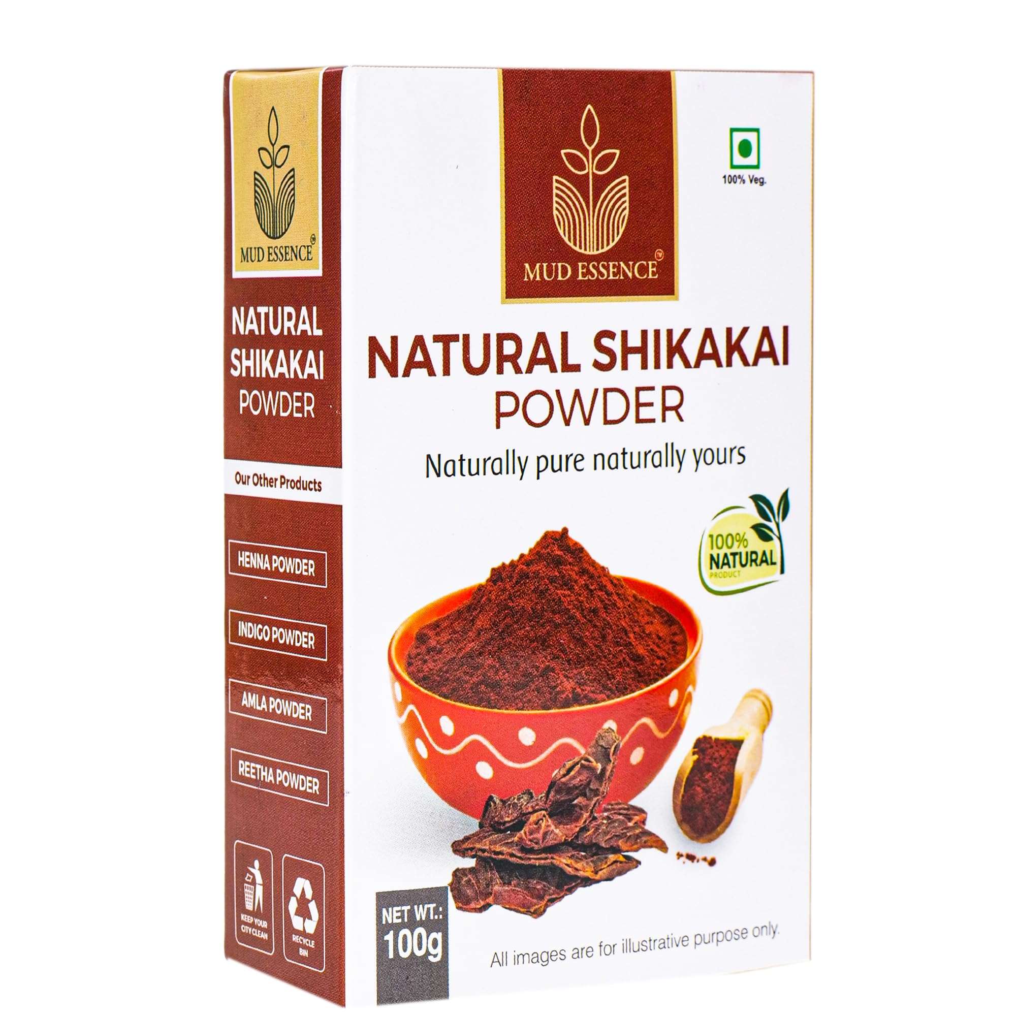 Mud Essence Shikakai Powder for Hair Nourishment, Natural Clensor for Men and Women 100gram 1