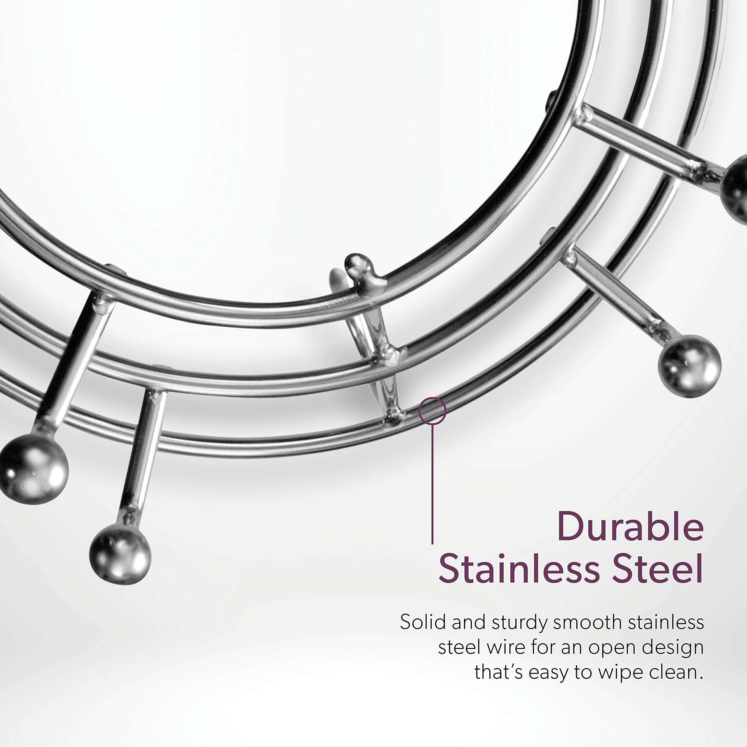 Mindspace Coffee Mug Holder, Mug Rack - Coffee bar Accessories, Kitchen Counter Organizer, Tea Cup Rack Stand with 10-Hooks, Cup Rack for Counter | The Wire Collection, Stainless Steel 4