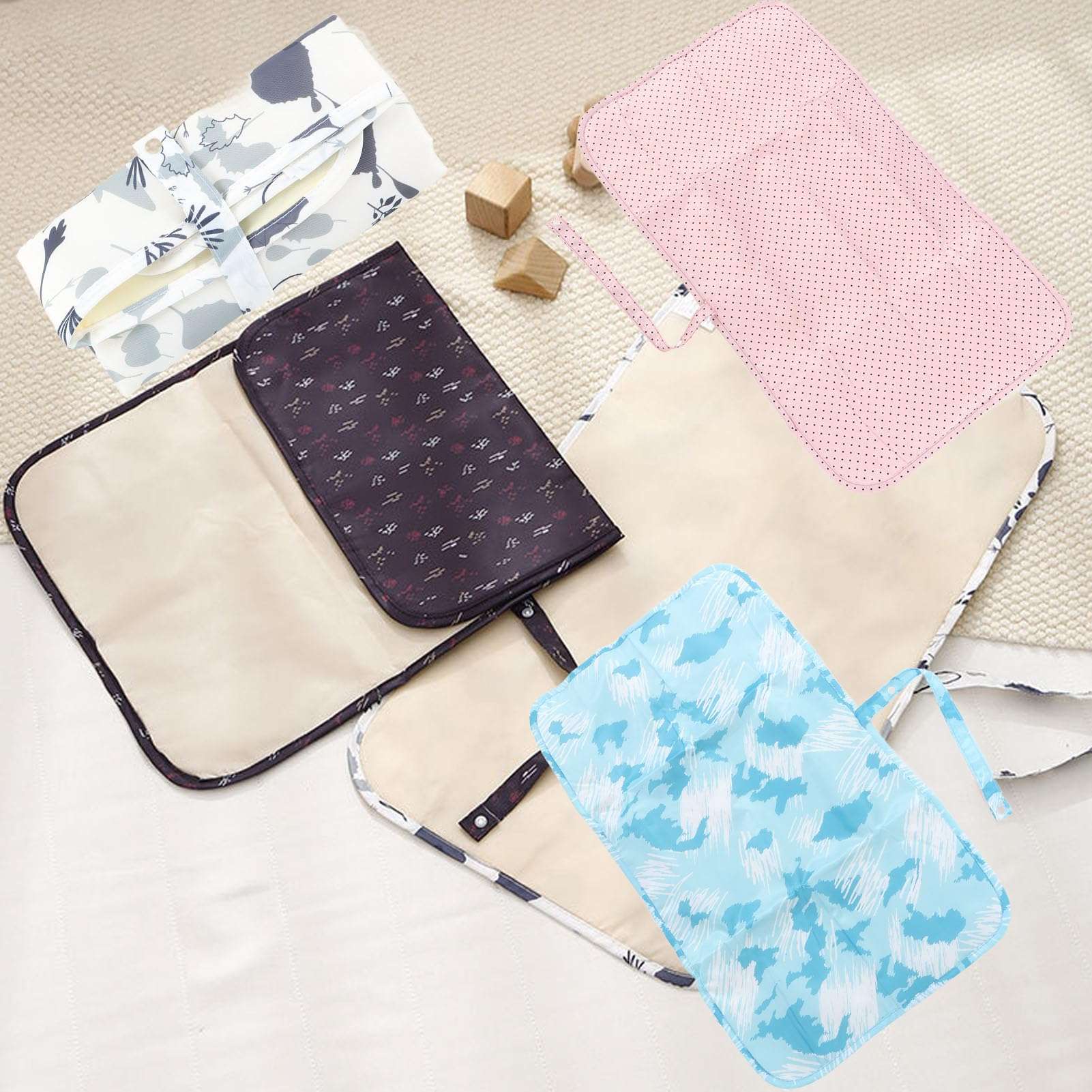 Generic Portable Changing Pad, Waterproof Compact Baby Changing Mat for Baby Girl Boy Foldable Changing Pad Diaper Changing Mat Lightweight Travel Changing Station Gifts for Baby Shower 3