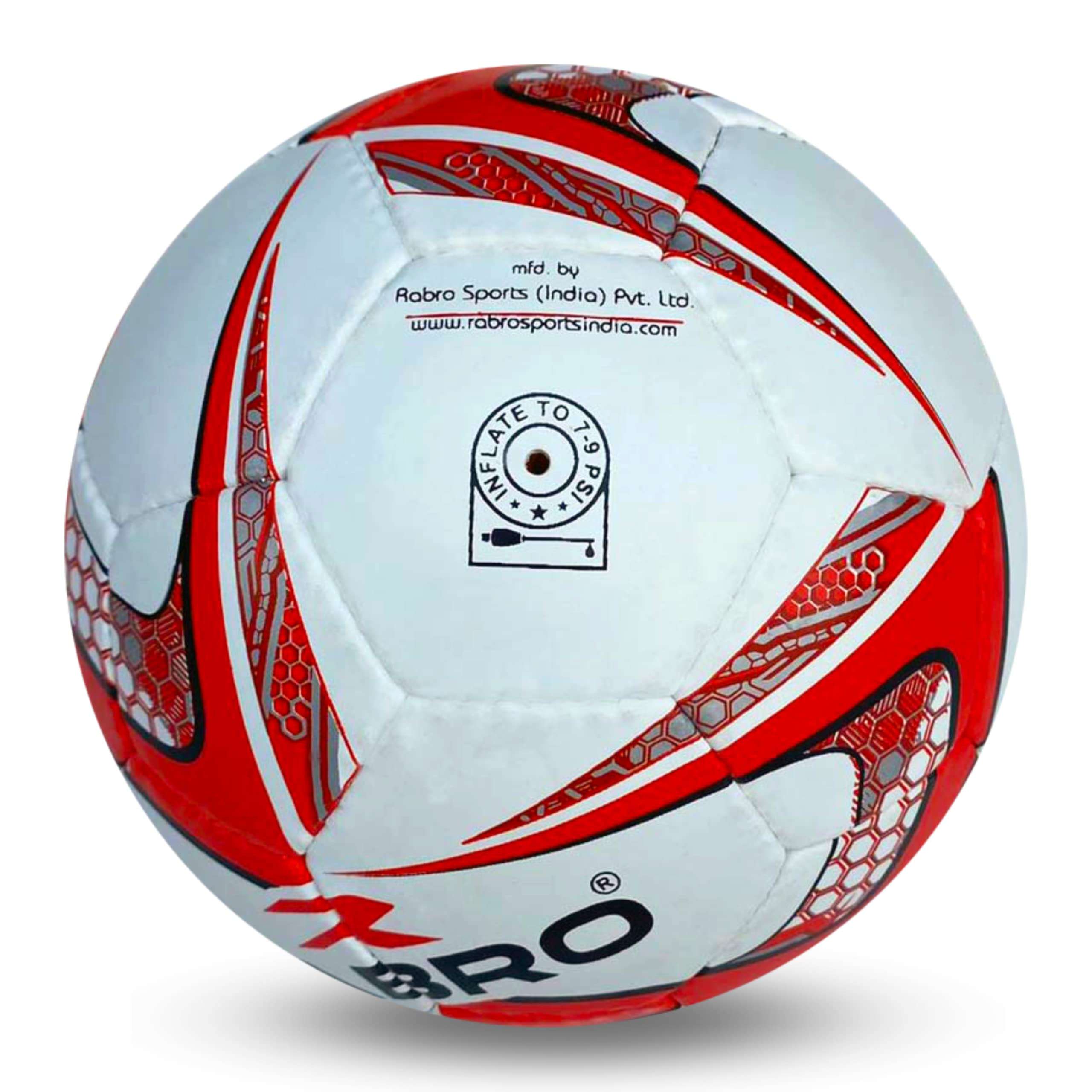 RABRO Attacker Synthetic Rubber Football / Soccer Ball (Size 4, White Red) 4