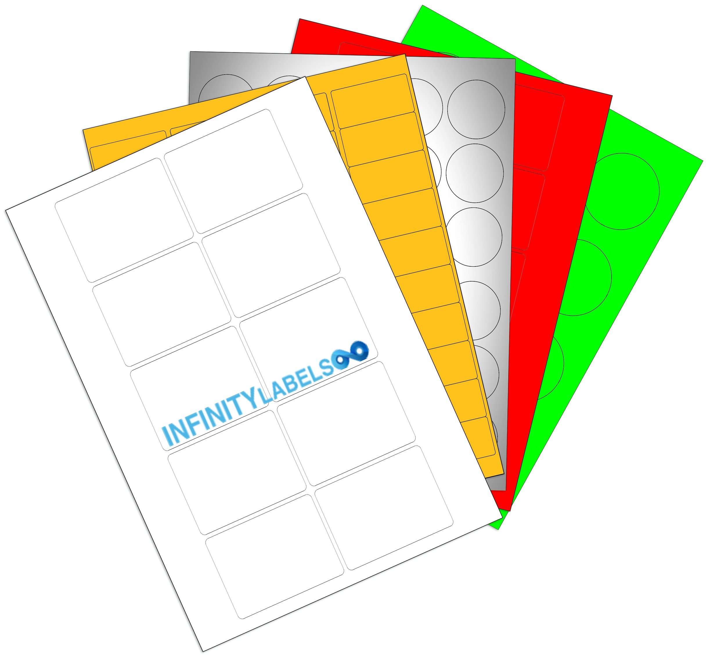 200 Laser Label Sheets, Shiny Silver Paper 4.25in. x 2.75in. Supplied 8 Labels Per Sheet. 5