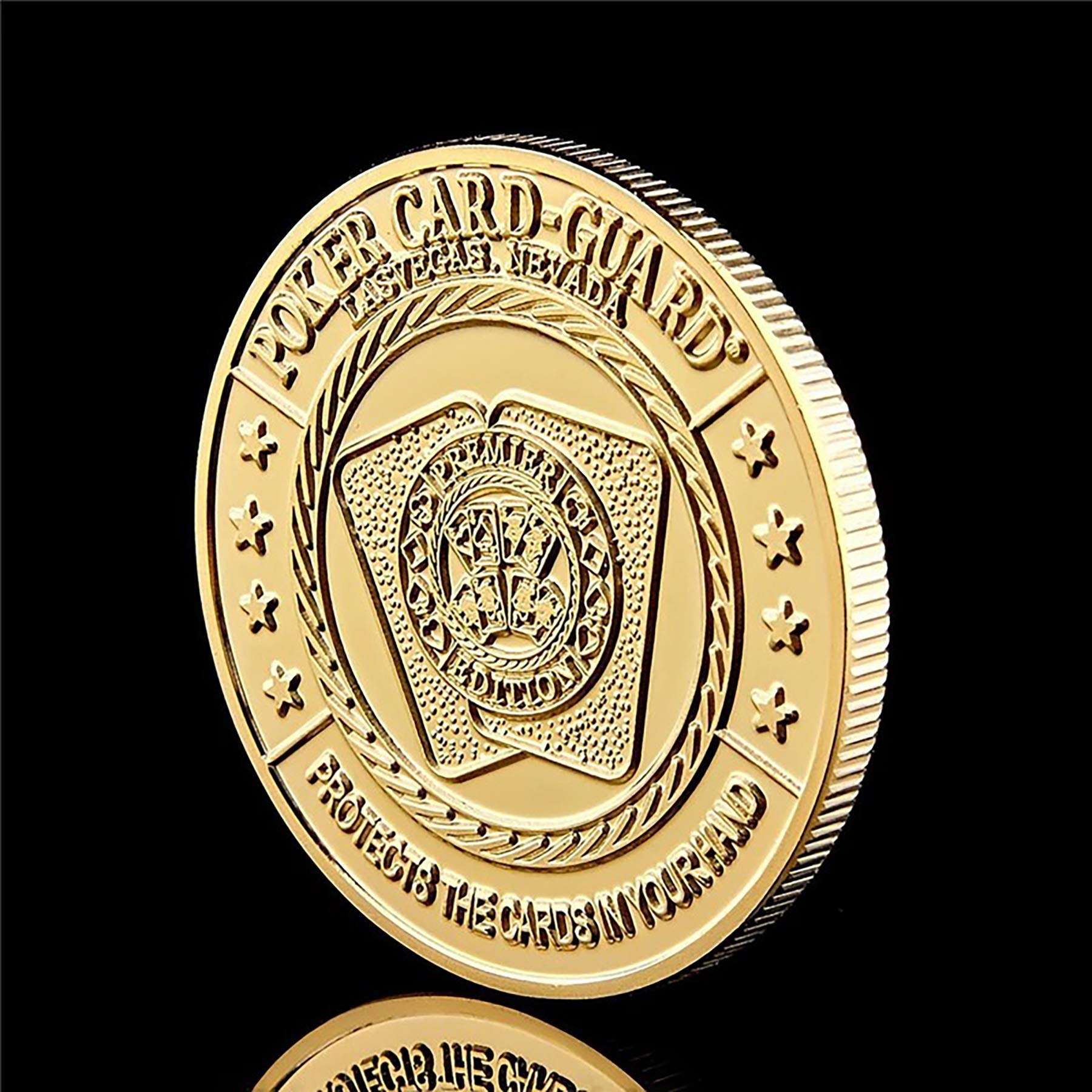 Strugglejewelry Poker Card-Guard Challenge Coin Table Games Protector Golden Coin Chip A Great Collecting Gifts for Husband, Father, Friends 4