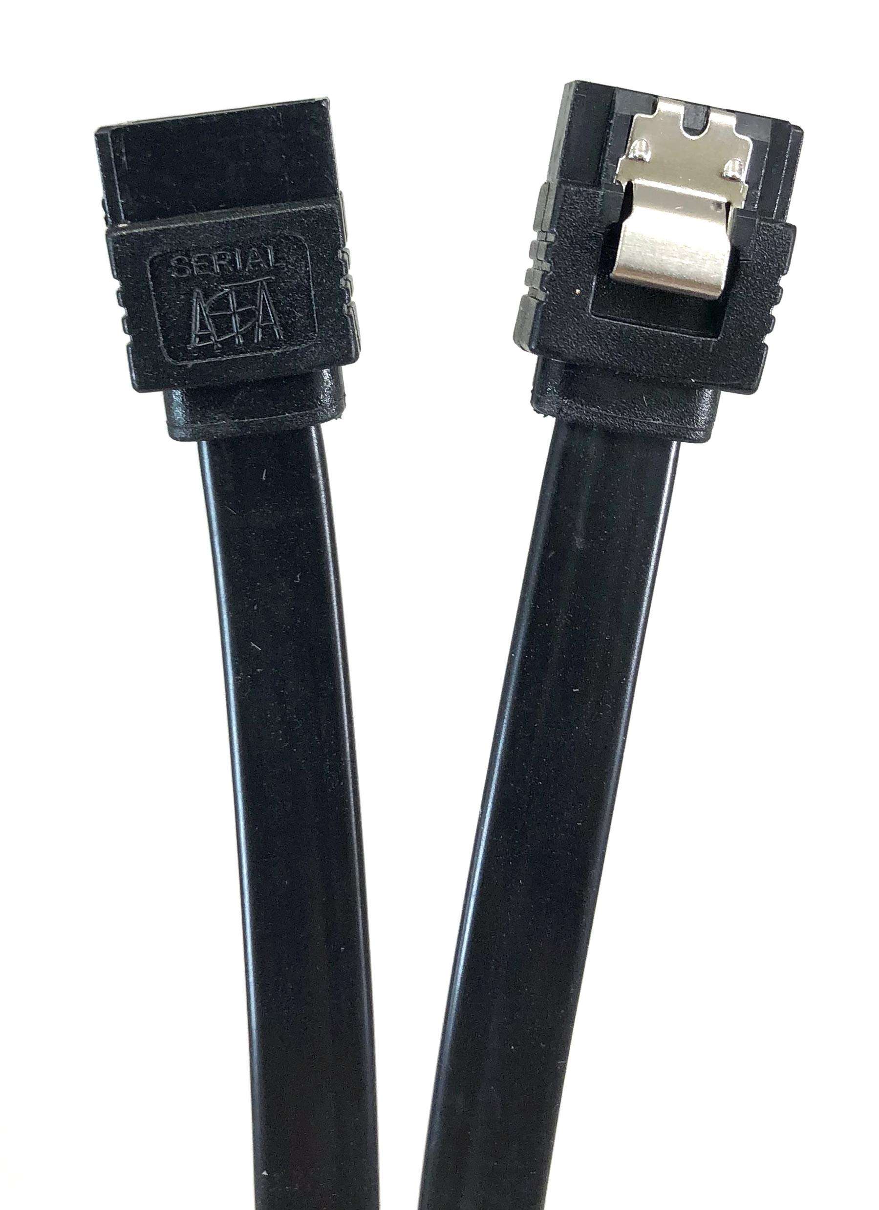 Micro Connectors F03-10MSSB-3 40" Sata III 6 GB/S Straight Cable with Locking Latch - 3 Pack (Black) 3