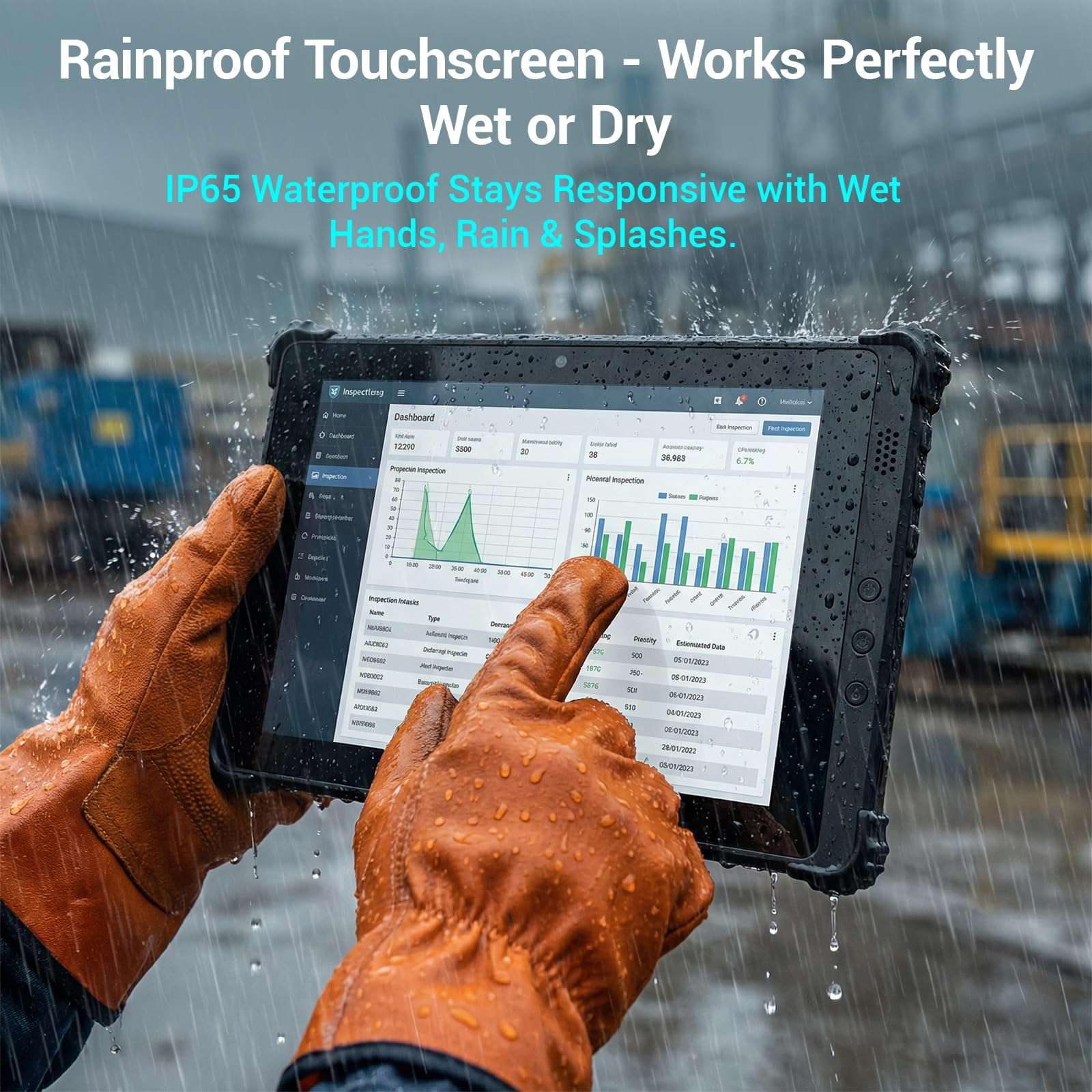 HEIGAOLAPC F9M 10.1" Rugged Mobile Tablet,Windows 11 Pro Tablet,Intel i5-1235U,16GB RAM & 256GB SSD,IP65 Waterproof,4G LTE,5900mAh, WiFi 6, Dual Type-C, GPS, for Industrial, Field Service, GIS Mapping 6