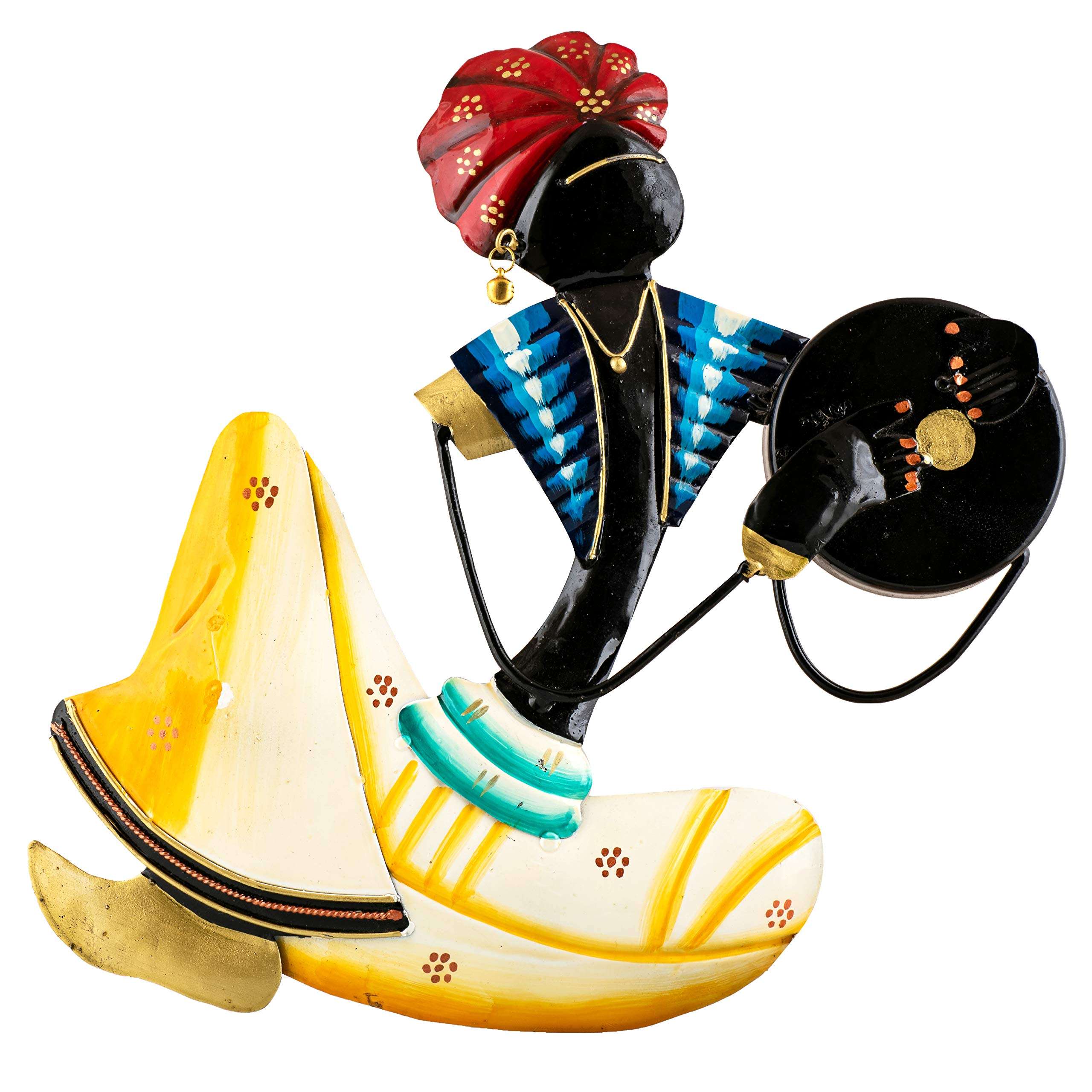 Karigaari Multicolor Set of 4 Rajasthani Men Wall Hanging 3