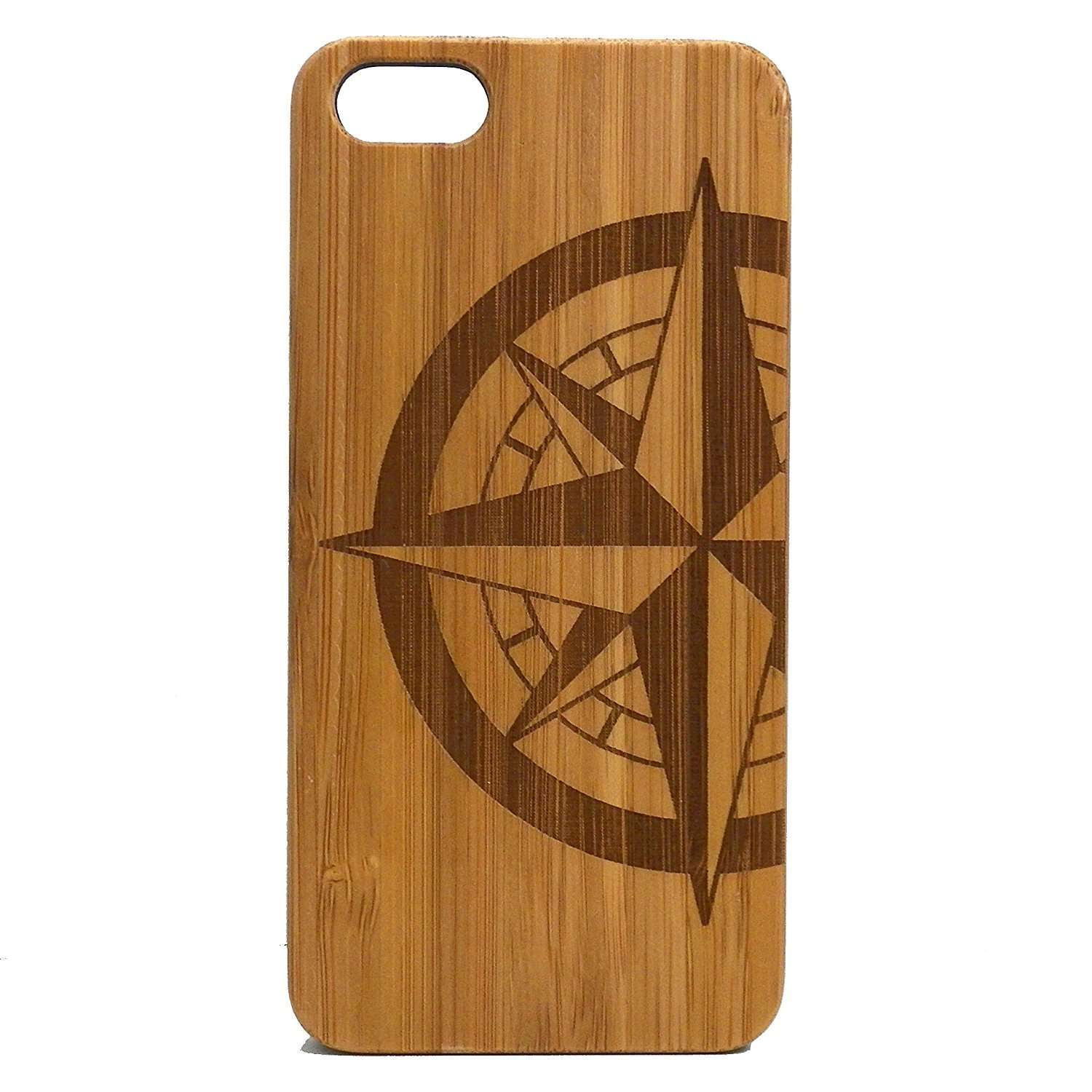 Compass Rose iPhone 7 Bamboo Case. Tattoo Nautical Navigation North South East West. Sailor Military. Wood Phone Cover. 1