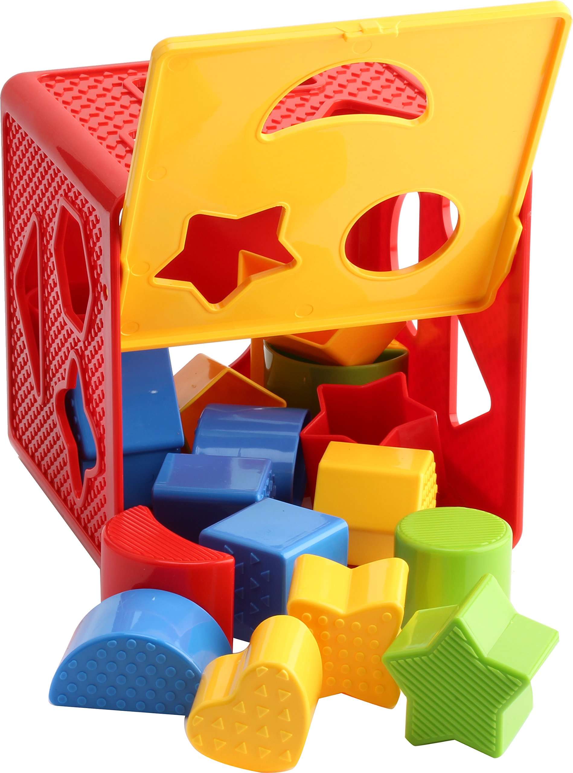 Play22 Baby Blocks Shape Sorter Toy - Childrens Blocks Includes 18 Shapes - Learning Color Recognition - Colorful Sorter Cube Box - My First Baby Toys - Toys Gift for Boys & Girls 6