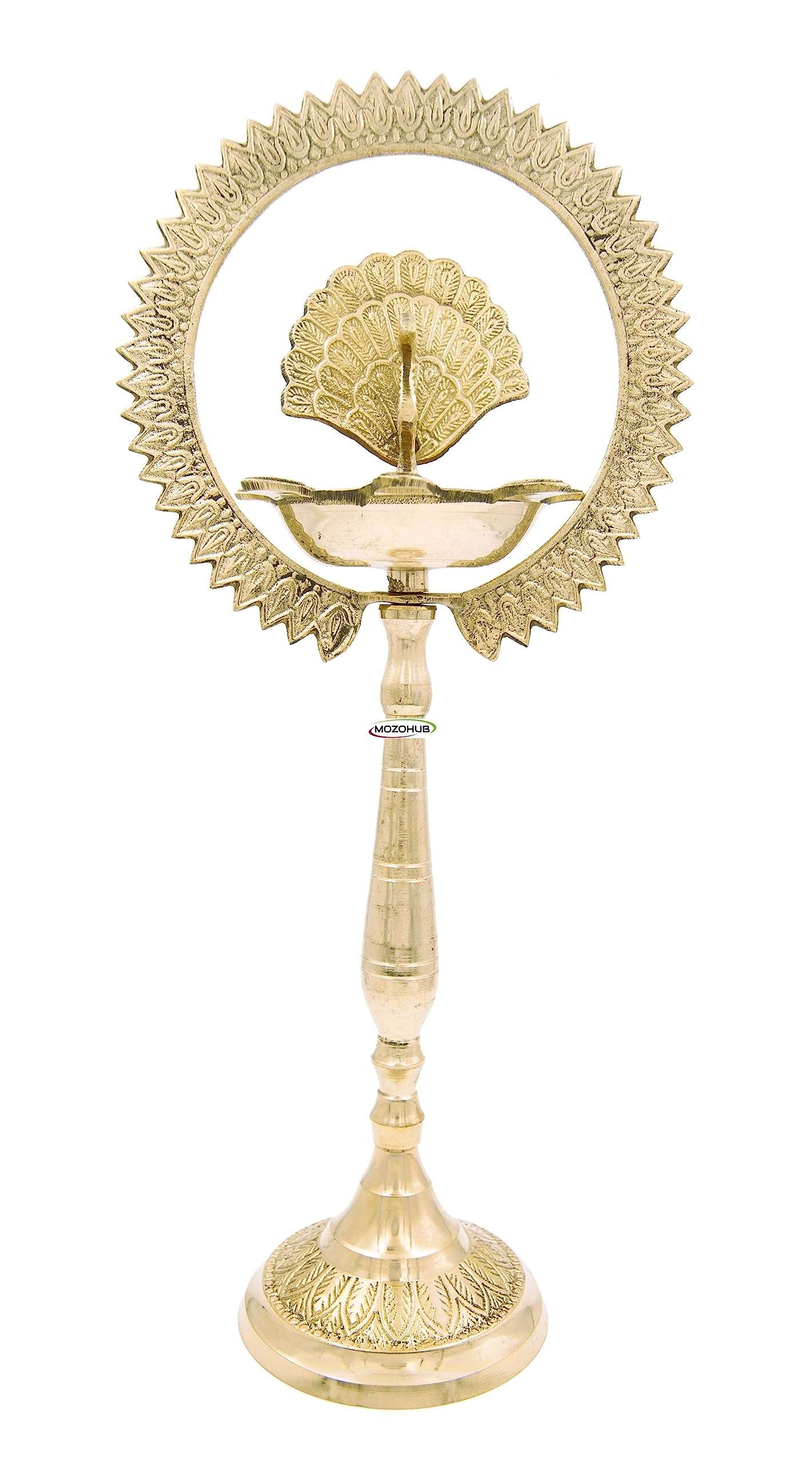 MOZO HUB Diya Stand Brass Golden Traditional for Home Office Pooja (50 cm) 3