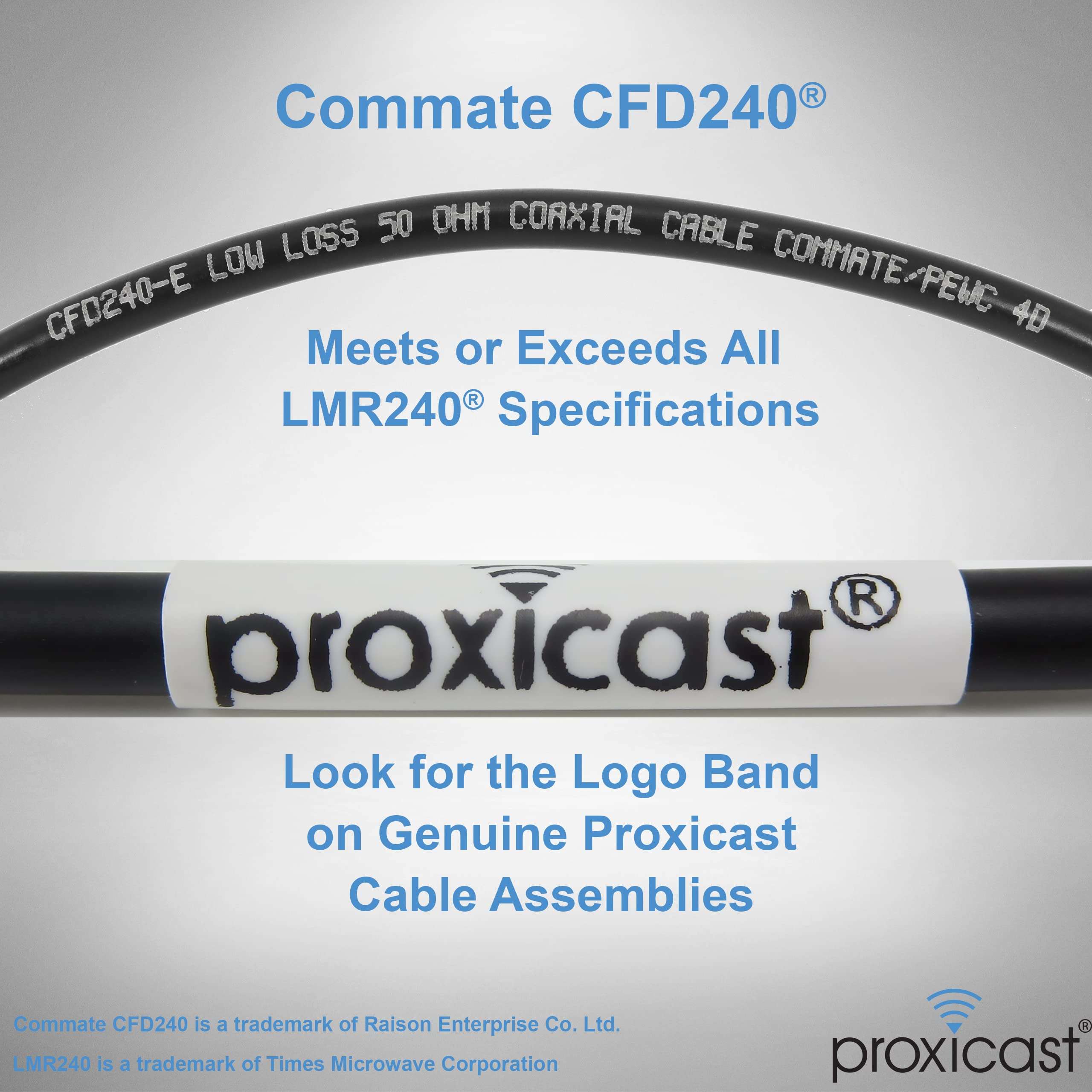 Proxicast 25 ft SMA Male to N Male Premium 240 Series Low-Loss Coax Cable (50 Ohm) for 4G LTE, 5G Modems/Routers, Ham, ADS-B, GPS to Antenna or Surge Arrester Use (Not for TV or WiFi) (ANT-140-020-25) 4